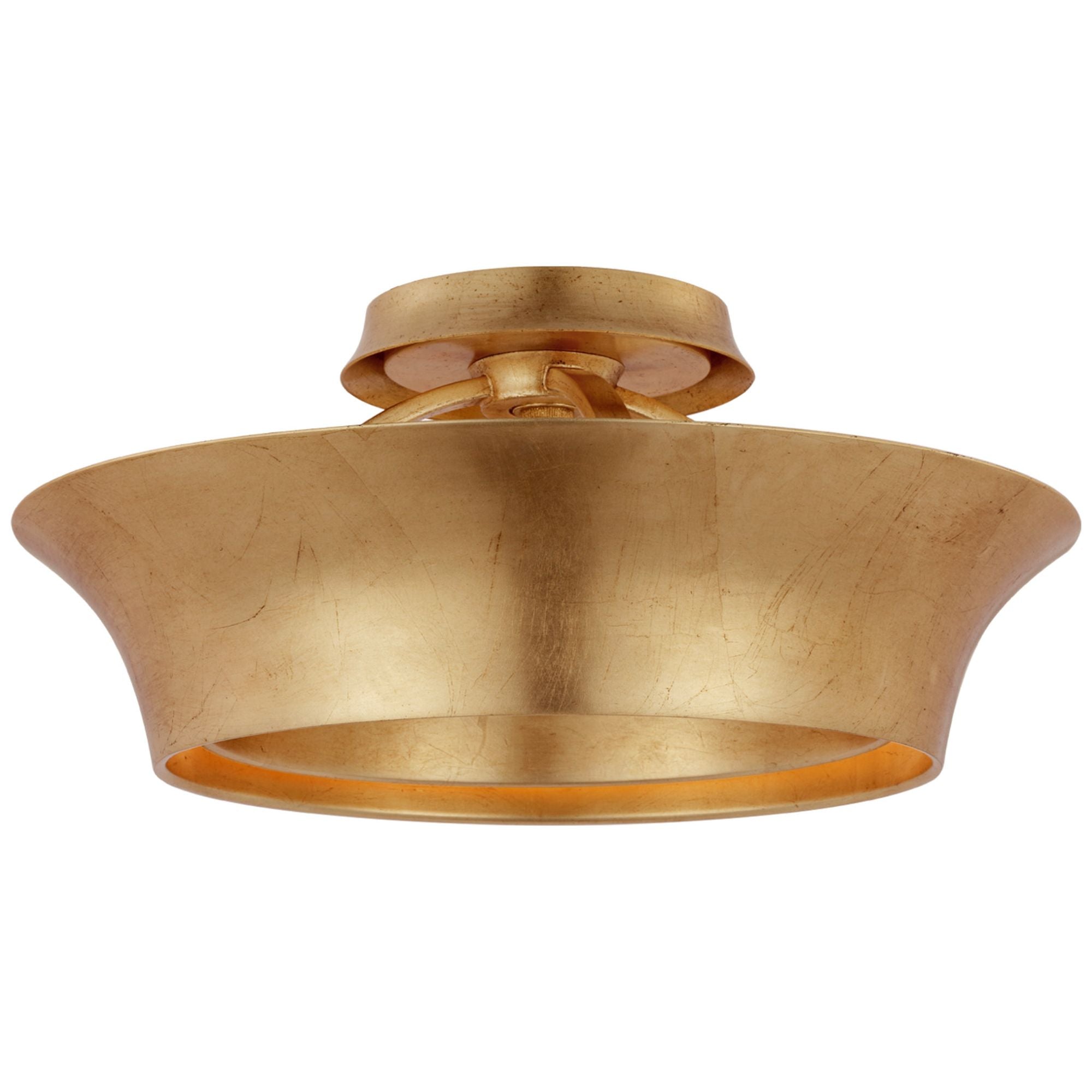 Thomas O'Brien Garland 15" Dual Lit Ring Semi-Flush Mount in Gild Ceiling Light W15" x H6.75"