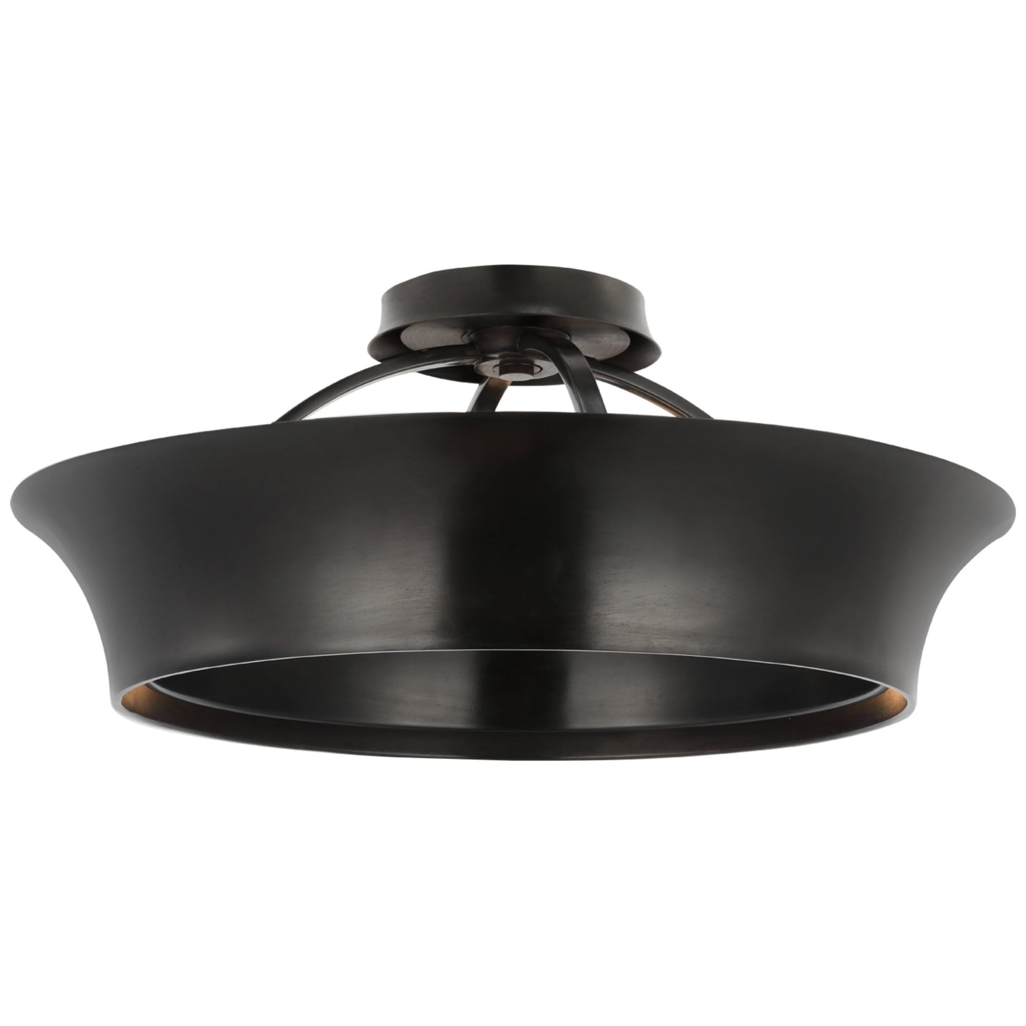 Thomas O'Brien Garland 20" Dual Lit Ring Semi-Flush Mount in Aged Iron Ceiling Light W20" x H8.75"