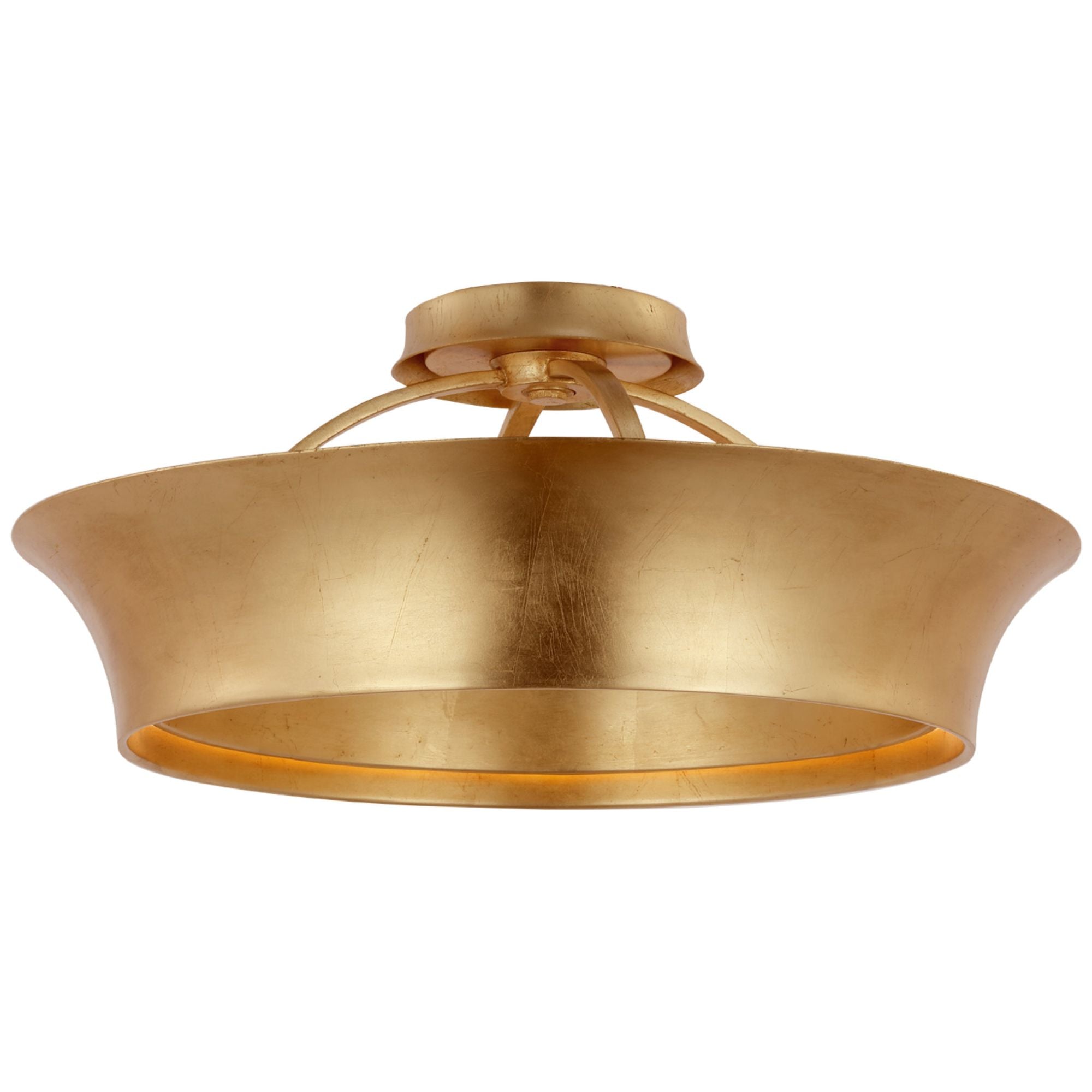 Thomas O'Brien Garland 20" Dual Lit Ring Semi-Flush Mount in Gild Ceiling Light W20" x H8.75"