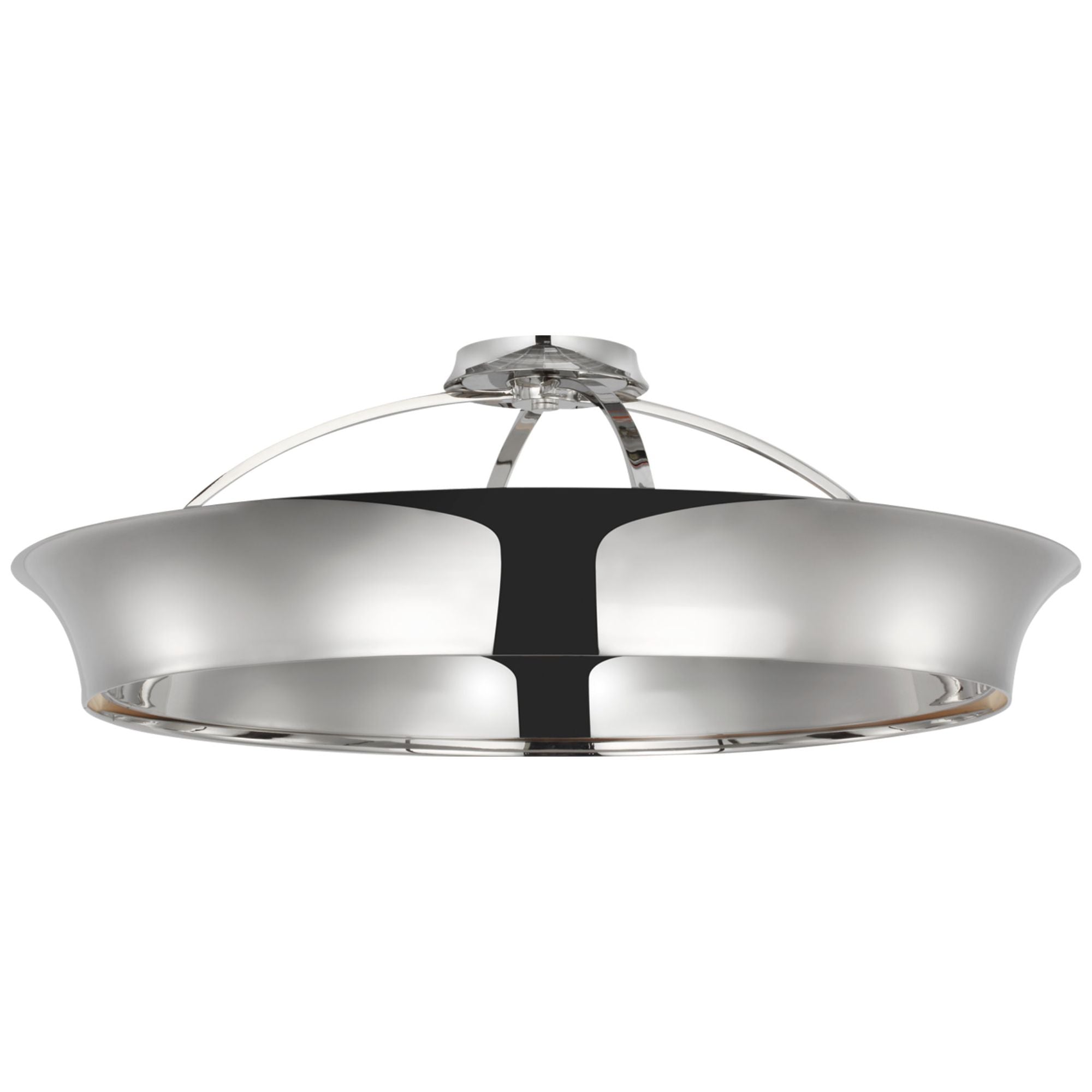 Thomas O'Brien Garland 30" Dual Lit Ring Flush Mount in Polished Nickel Ceiling Light W30" x H10.5"
