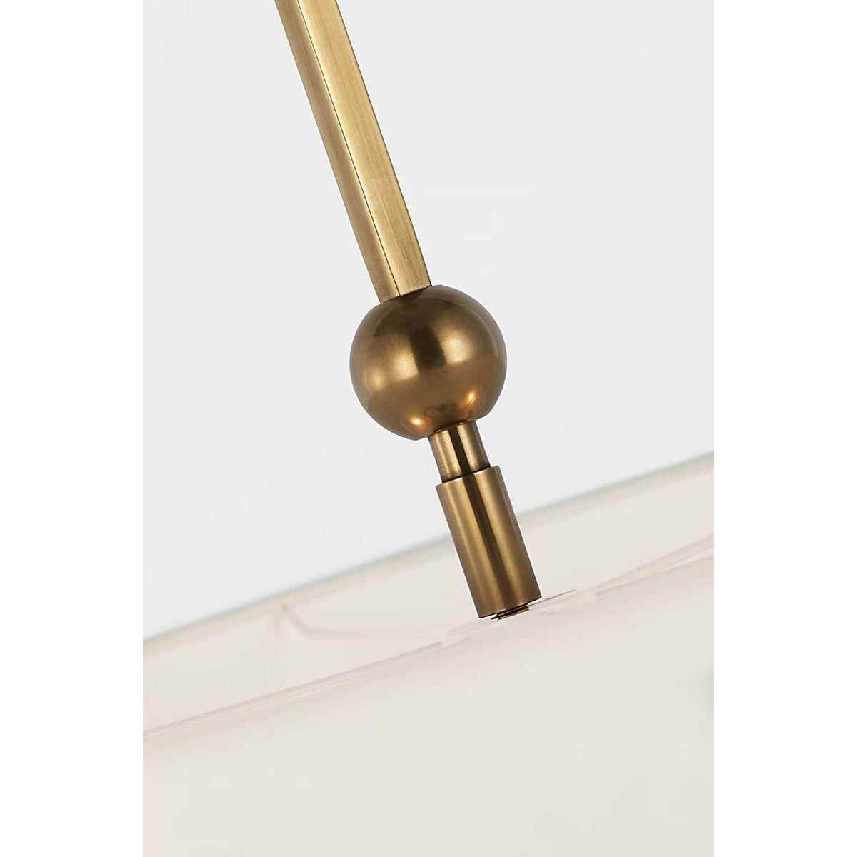 Thomas O'Brien Reed Hanging Shade in Hand-Rubbed Antique Brass with Linen Shade W22"