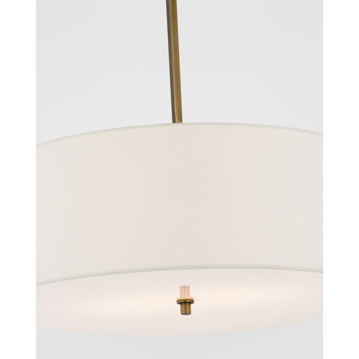 Thomas O'Brien Reed Hanging Shade in Hand-Rubbed Antique Brass with Linen Shade W22"