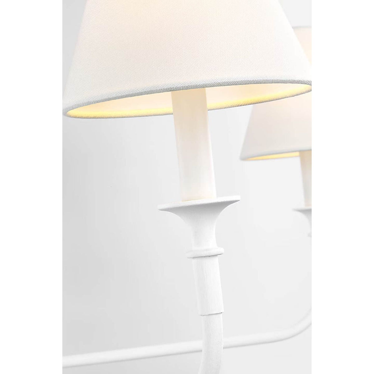 Thomas O'Brien Piaf Grande Chandelier in Plaster White with Linen Shades W58"