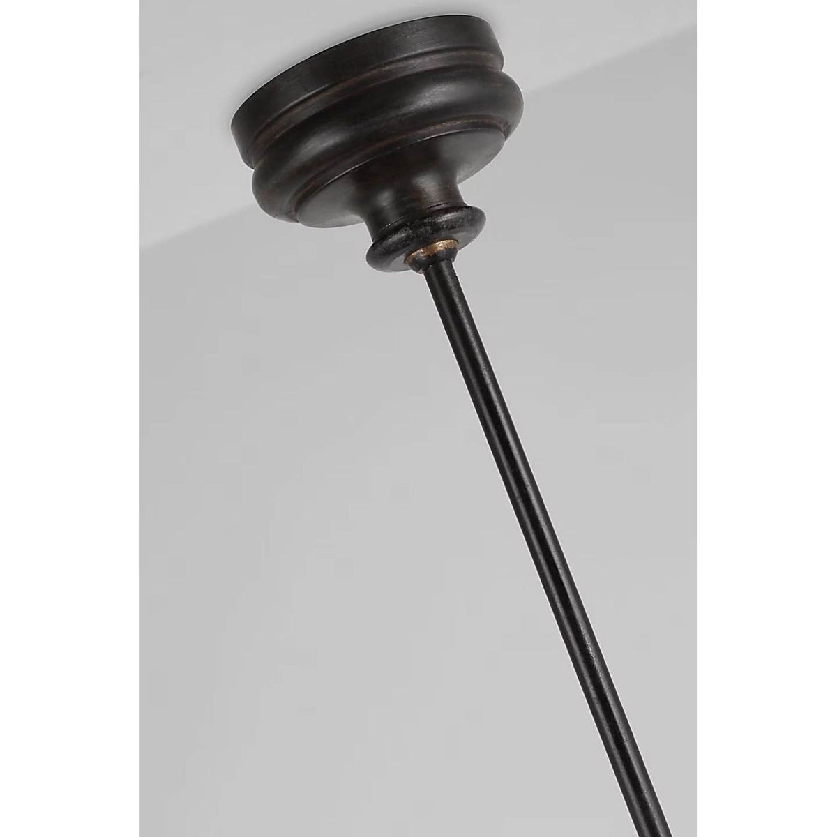 Thomas O'Brien Piaf Grande Two-Tier Chandelier in Aged Iron and Ebonized Oak with Linen Shades W58"