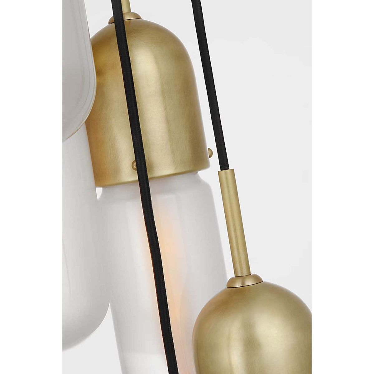 Thomas O'Brien Junio 5-Light Chandelier in Hand-Rubbed Antique Brass with Frosted Glass W9.25" (Configurable)