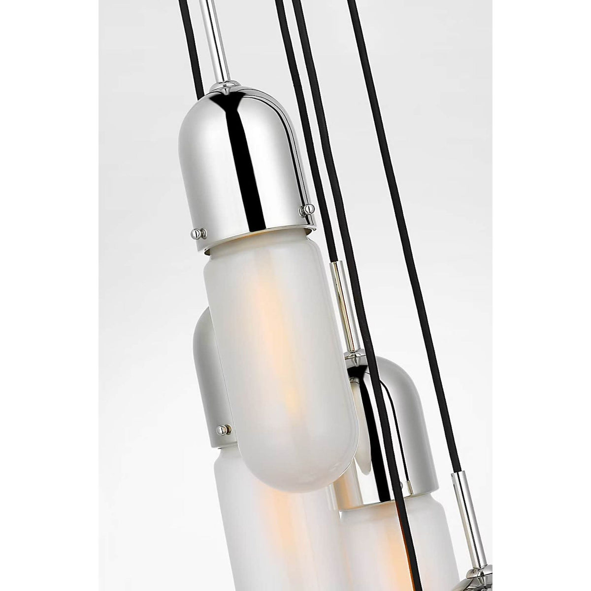 Thomas O'Brien Junio 5-Light Chandelier in Polished Nickel with Frosted Glass W9.25" (Configurable)