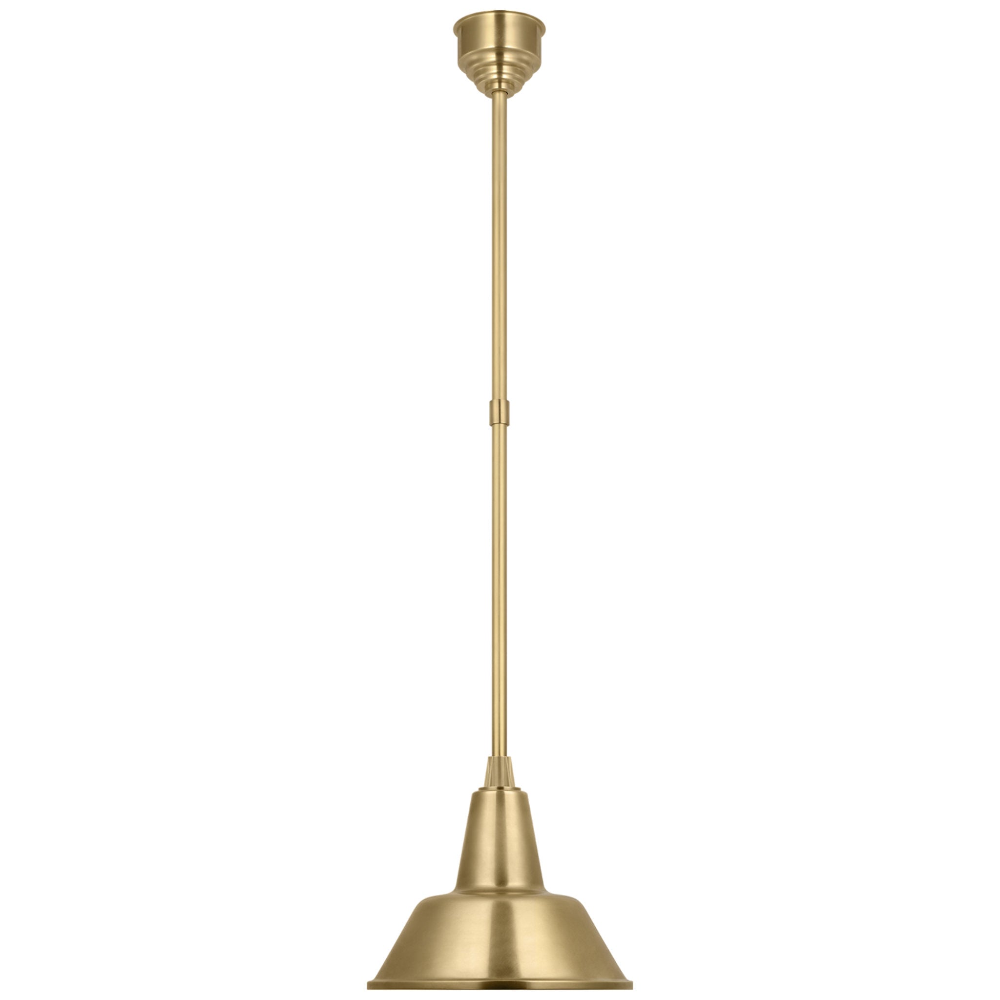 Thomas O'Brien Academy Pendant in Hand-Rubbed Antique Brass with 12.5" Bowers Shade Outdoor Lighting W12.5"