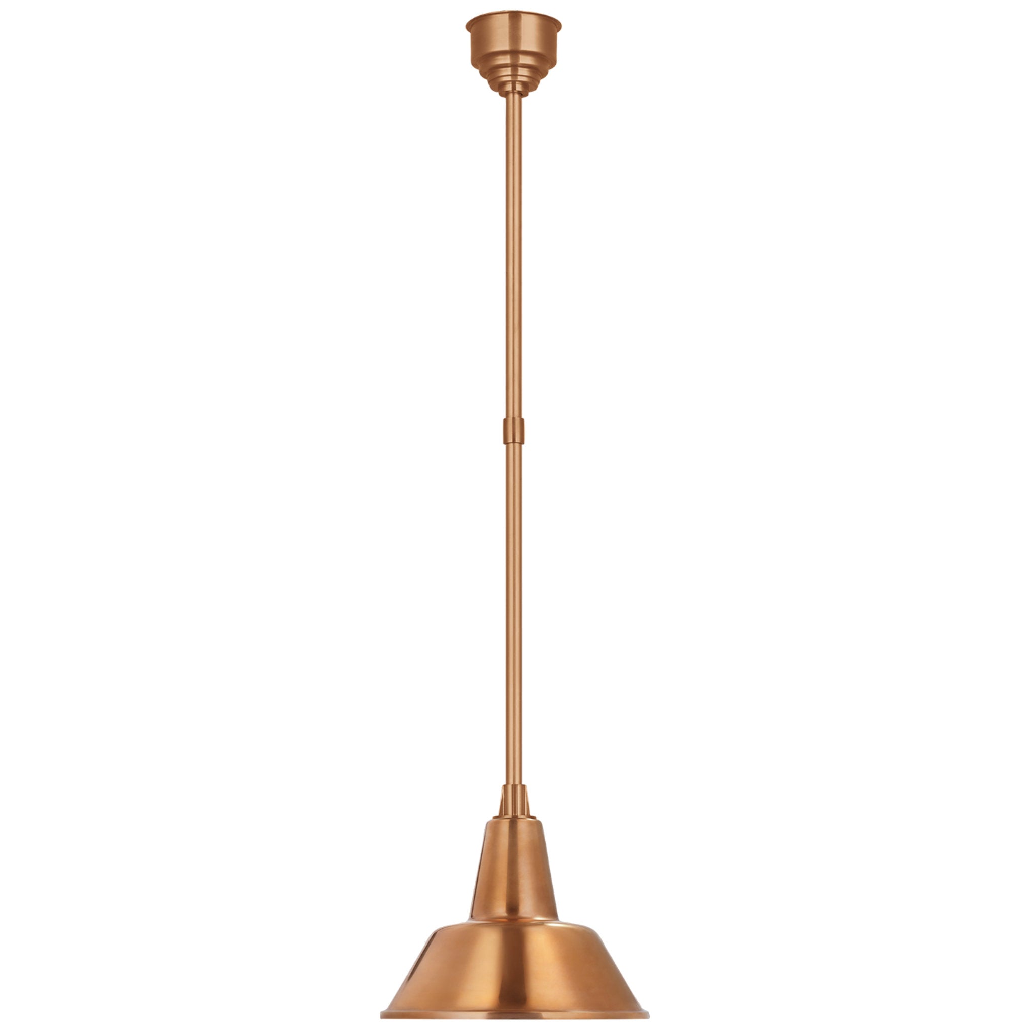Thomas O'Brien Academy Pendant in Soft Copper with 12.5" Bowers Shade Outdoor Lighting W12.5"