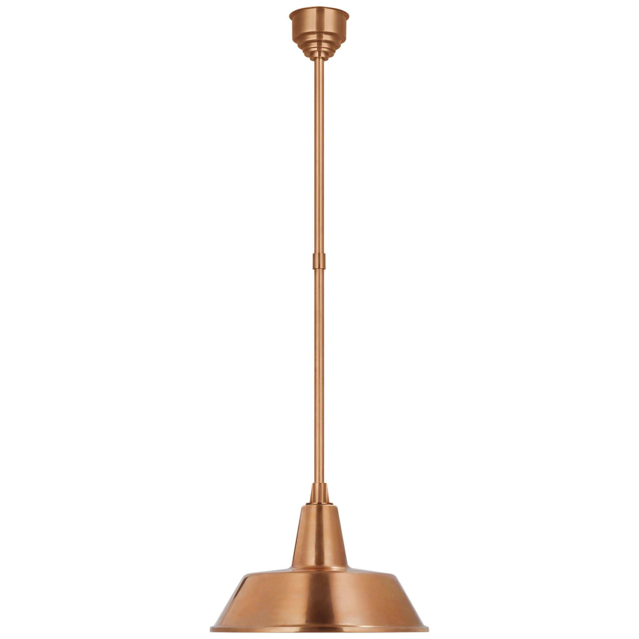 Thomas O'Brien Academy Pendant in Soft Copper with 16" Bowers Shade Outdoor Lighting W16"
