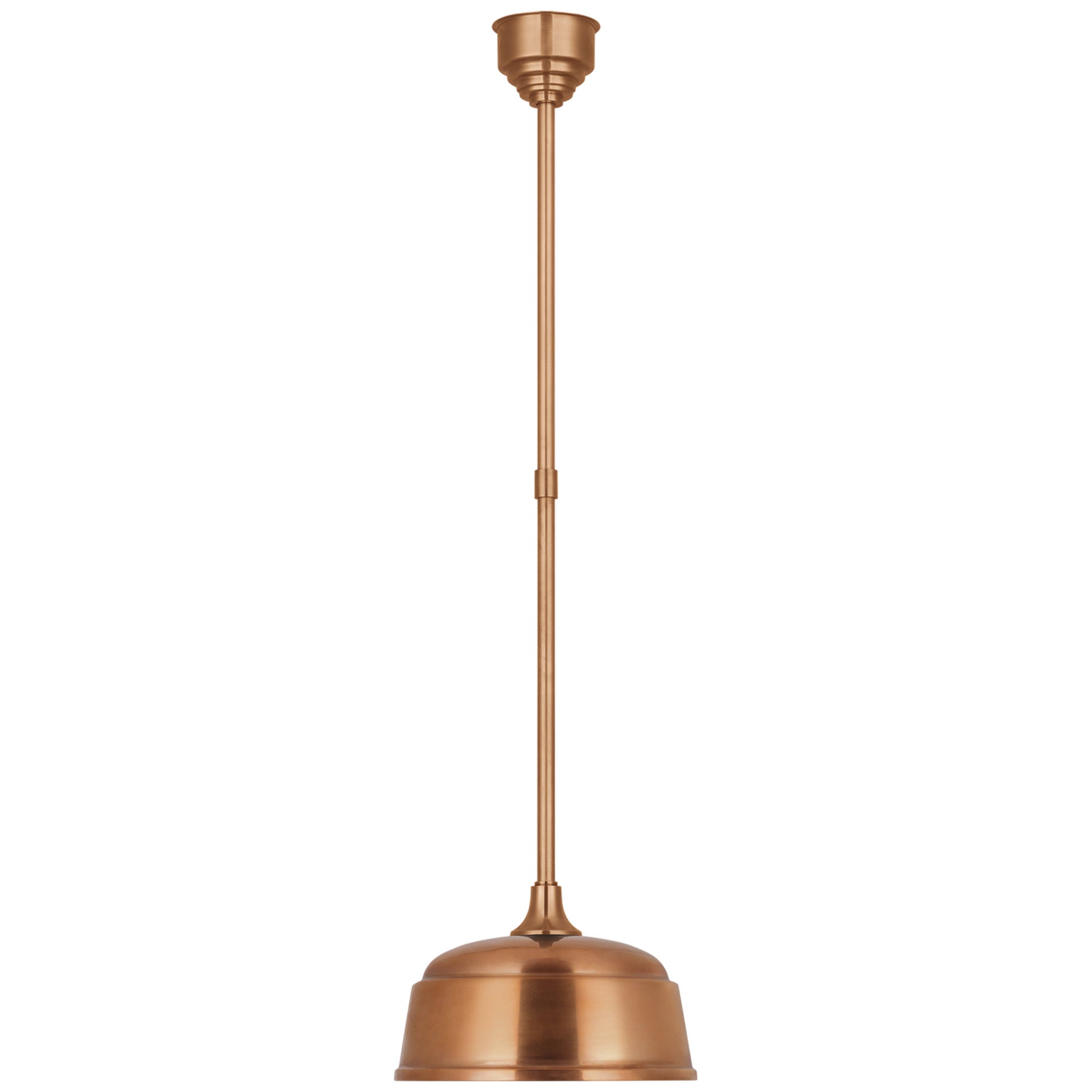 Thomas O'Brien Academy Pendant in Soft Copper with 12.5" Rockhouse Shade Outdoor Lighting W12.5"