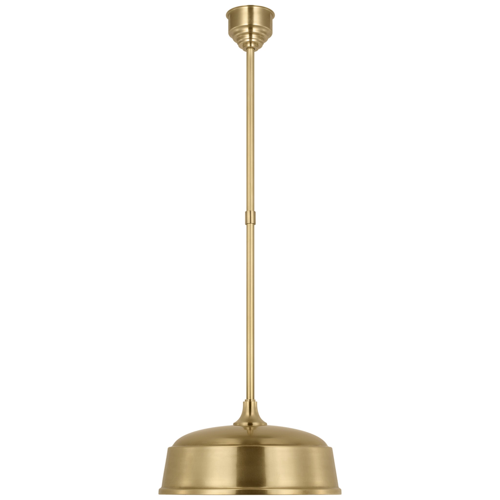 Thomas O'Brien Academy Pendant in Hand-Rubbed Antique Brass with 16" Rockhouse Shade Outdoor Lighting W16"