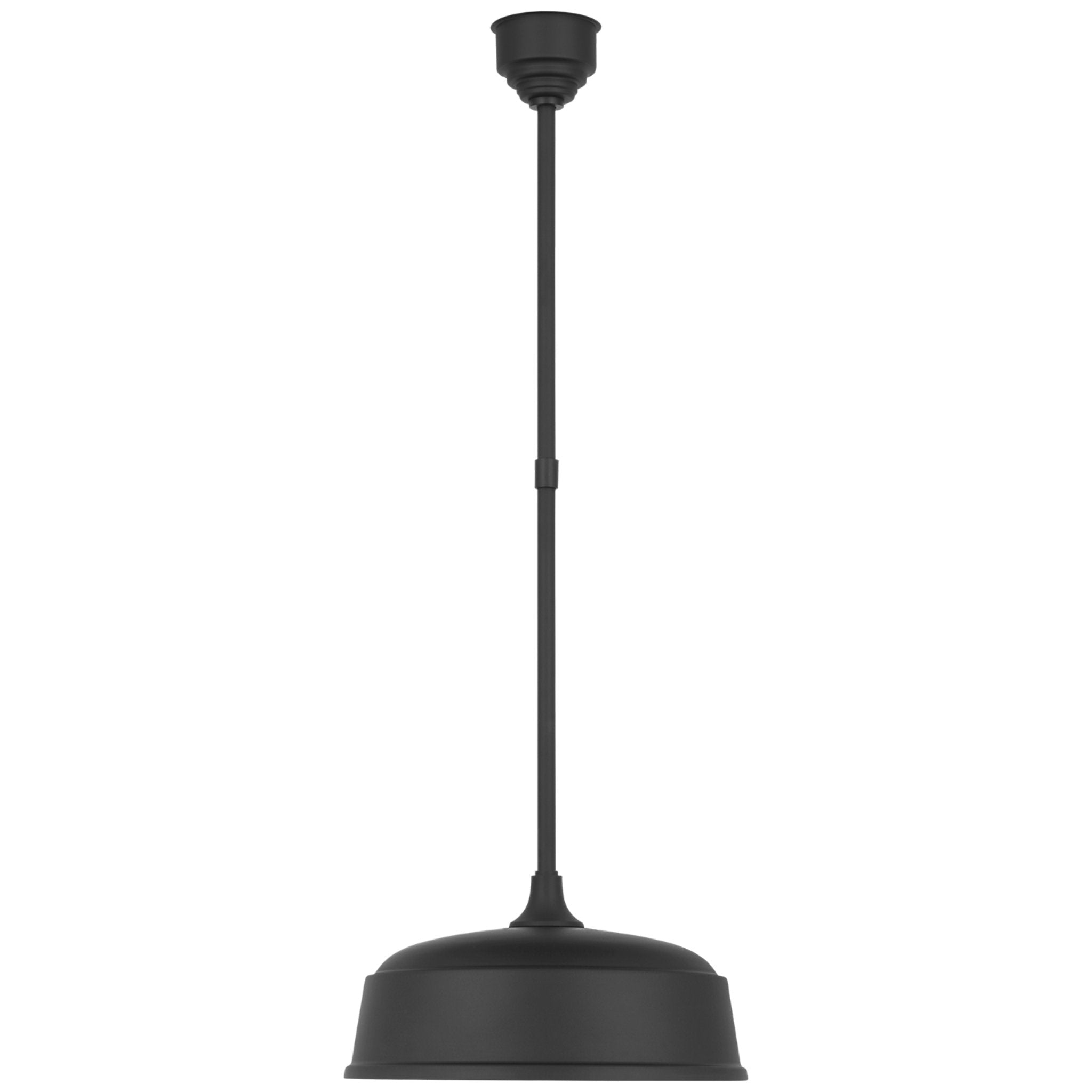 Thomas O'Brien Academy Pendant in Matte Black with 16" Rockhouse Shade Outdoor Lighting W16"