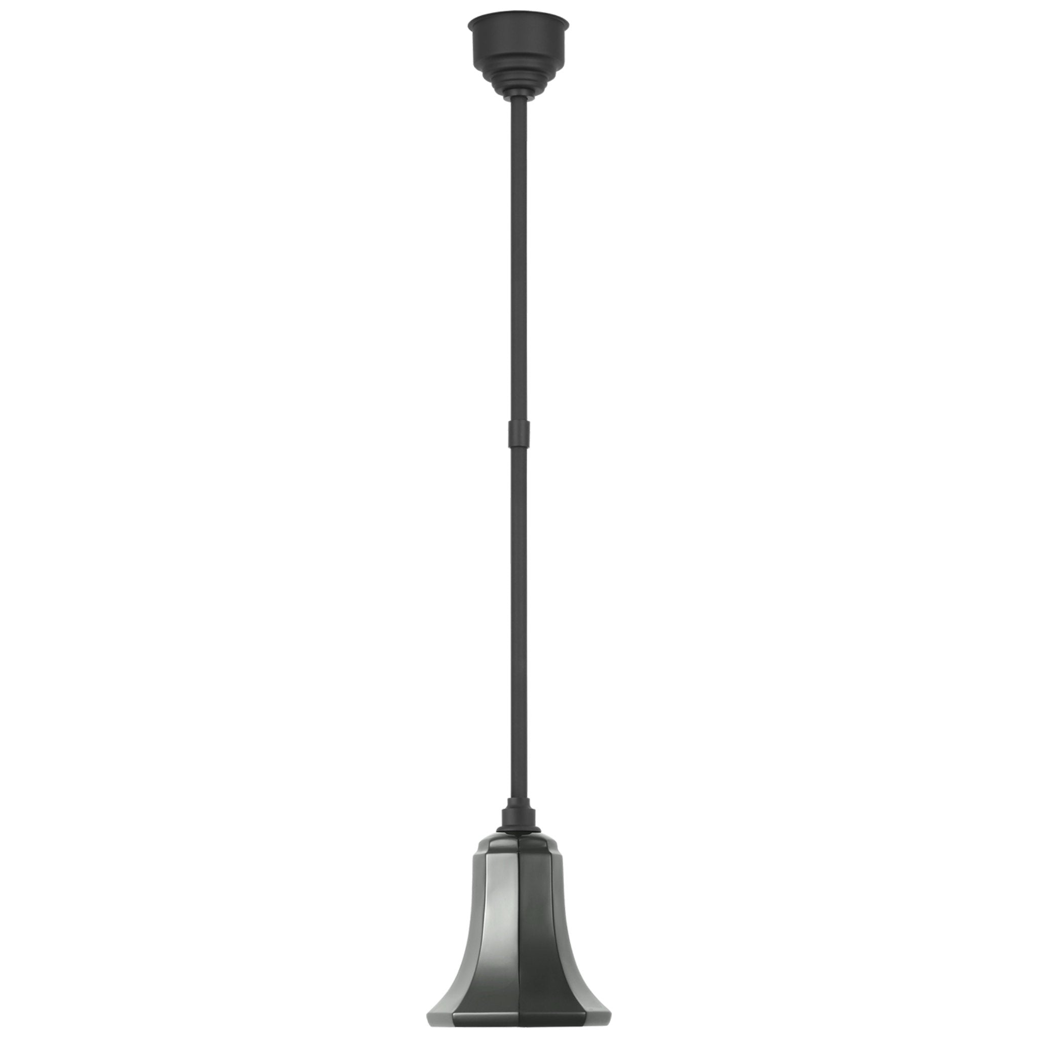Thomas O'Brien Academy Pendant in Matte Black with 7.5" Green Savannah Shade Outdoor Lighting W7.5"