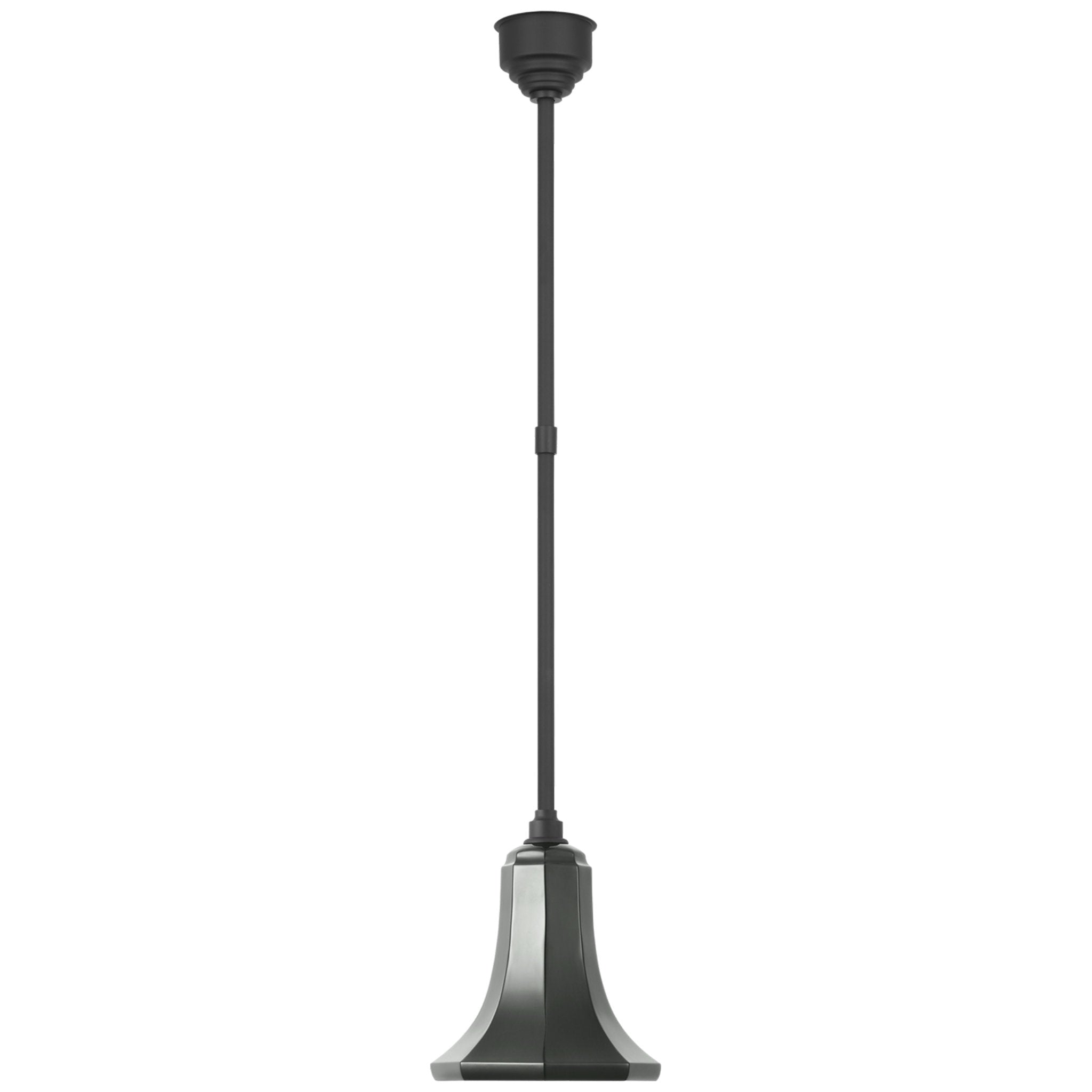 Thomas O'Brien Academy Pendant in Matte Black with 9.25" Green Savannah Shade Outdoor Lighting W9.25"