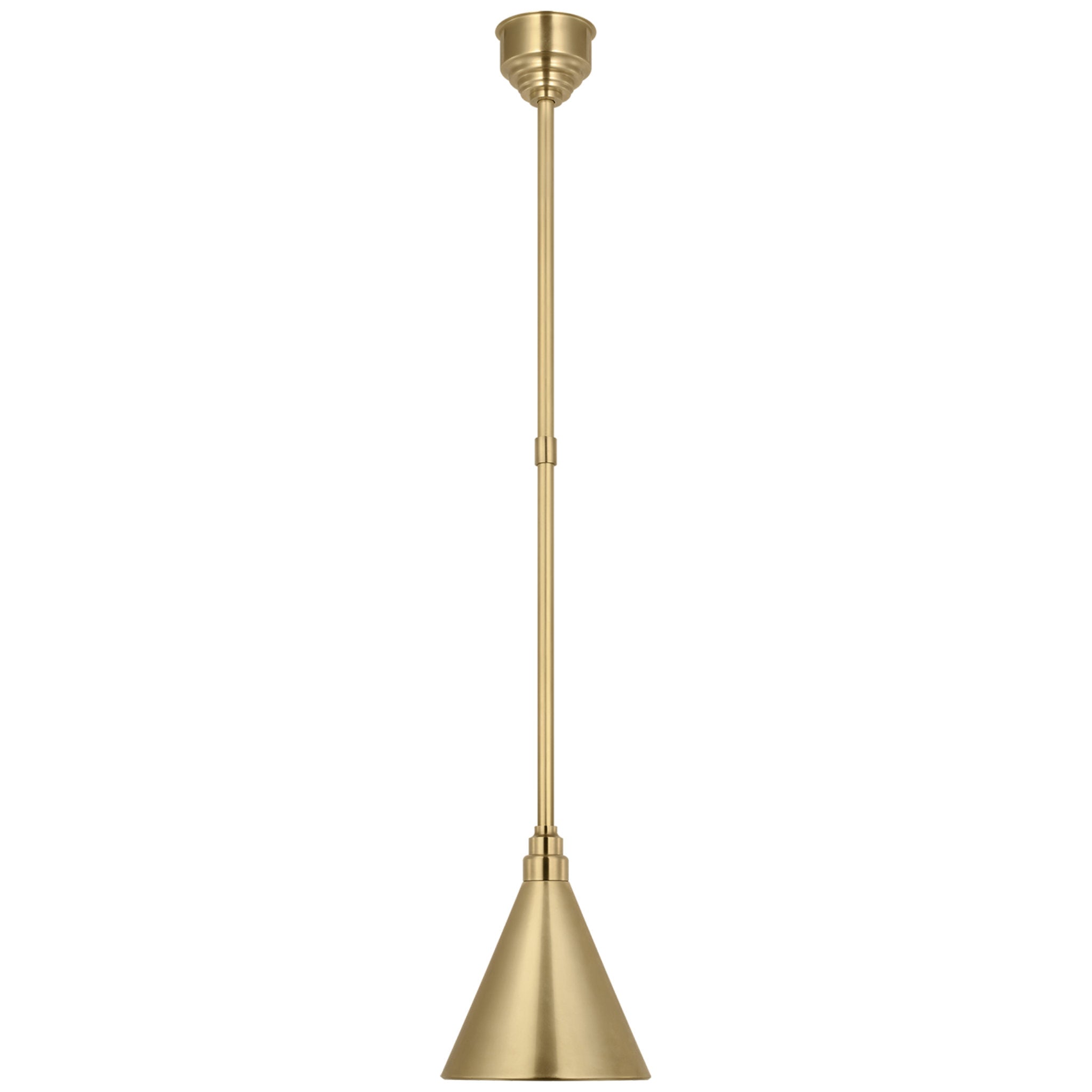 Thomas O'Brien Academy Pendant in Hand-Rubbed Antique Brass with 9" Conical Savannah Shade Outdoor Lighting W9"
