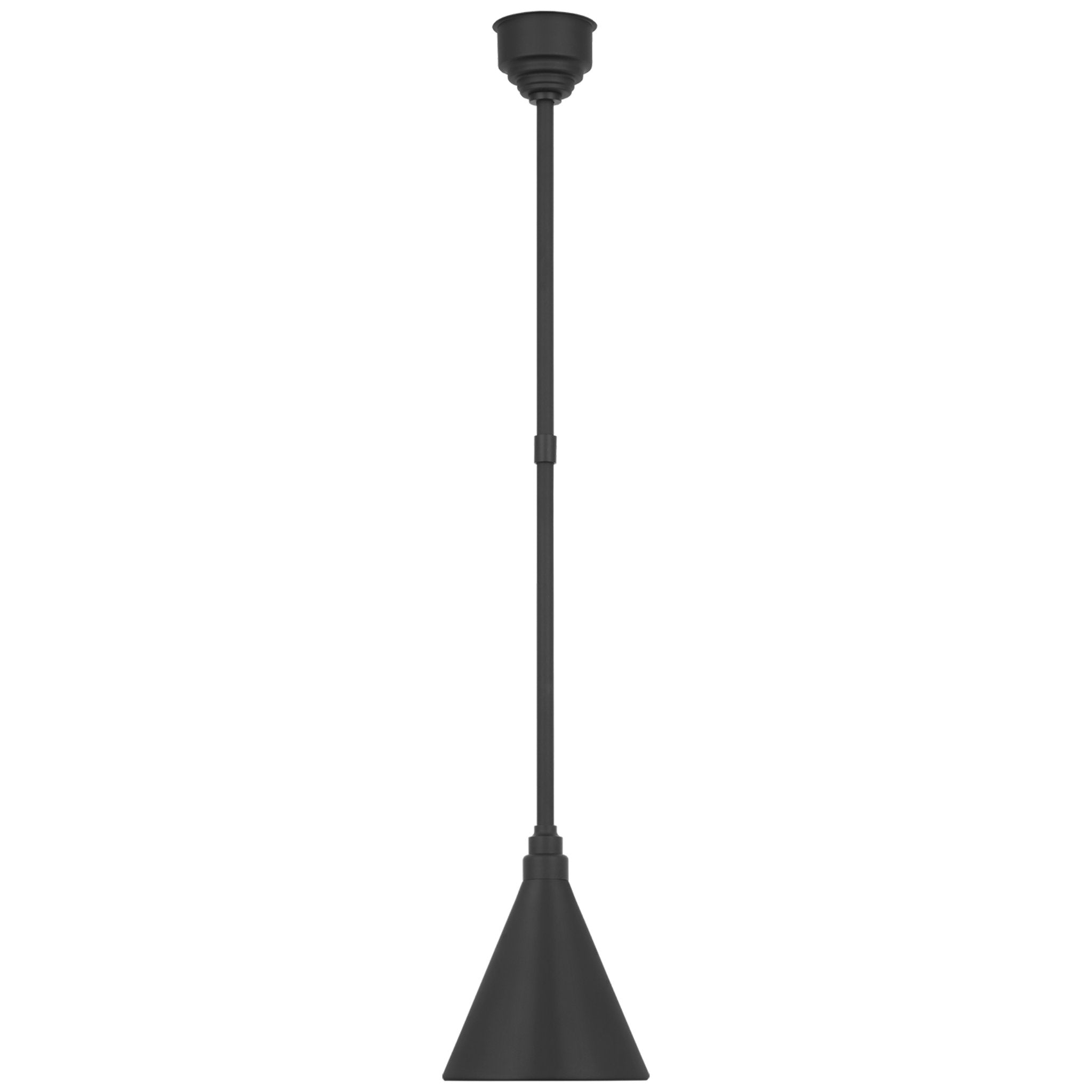 Thomas O'Brien Academy Pendant in Matte Black with 9" Conical Savannah Shade Outdoor Lighting W9"