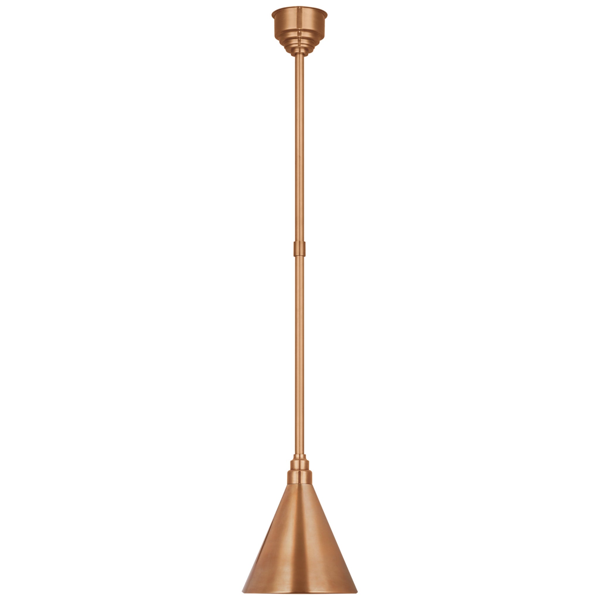 Thomas O'Brien Academy Pendant in Soft Copper with 9" Conical Savannah Shade Outdoor Lighting W9"