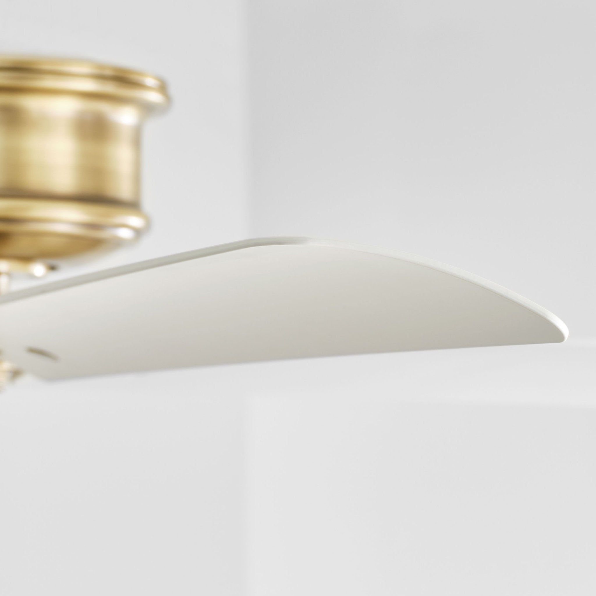 Chapman & Myers Subway 56" Ceiling Fan in Hand Rubbed Antique Brass w/ Matte White Blade D:56'' H:16 3/32''