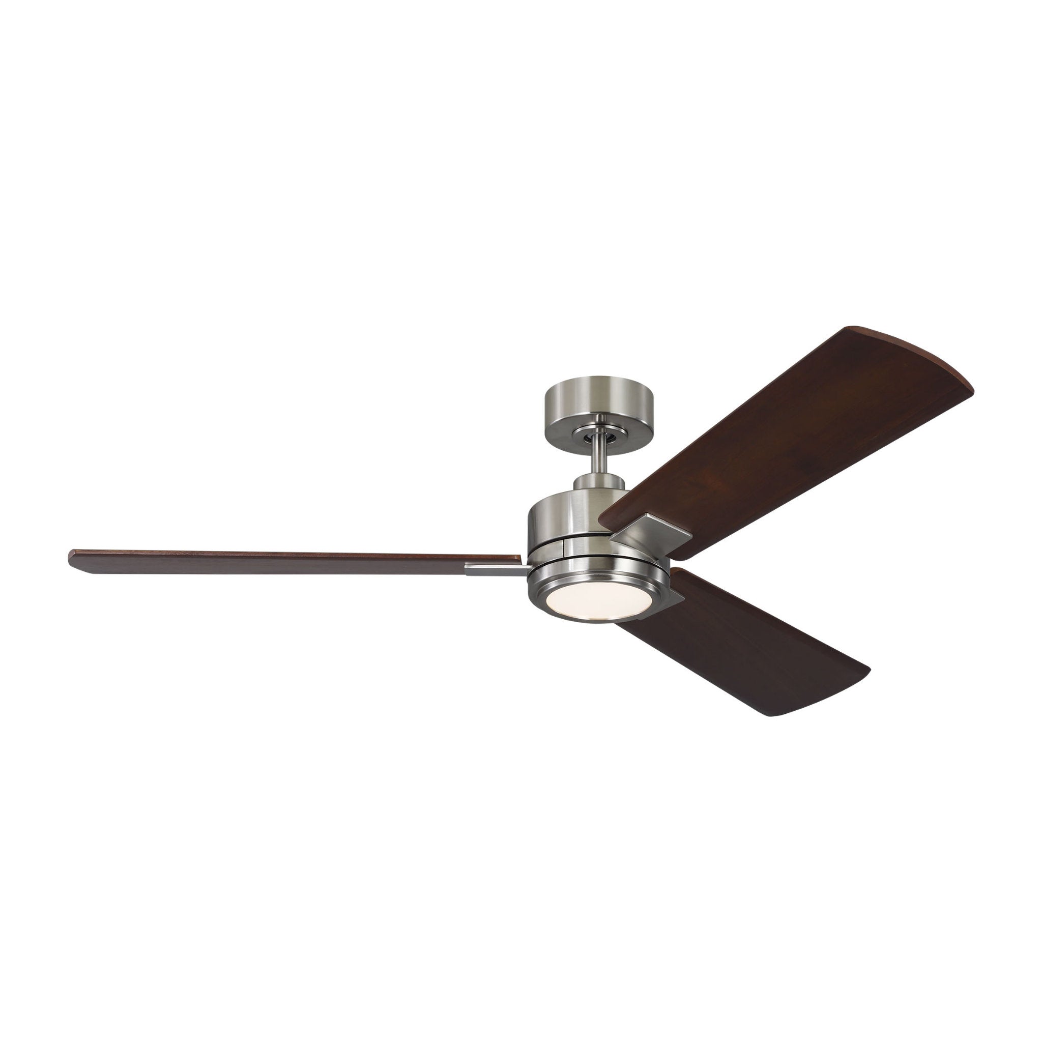 Harris Smart 56 LED - Brushed Steel in Brushed Steel w/ Dark Walnut Blade D:56'' H:12''