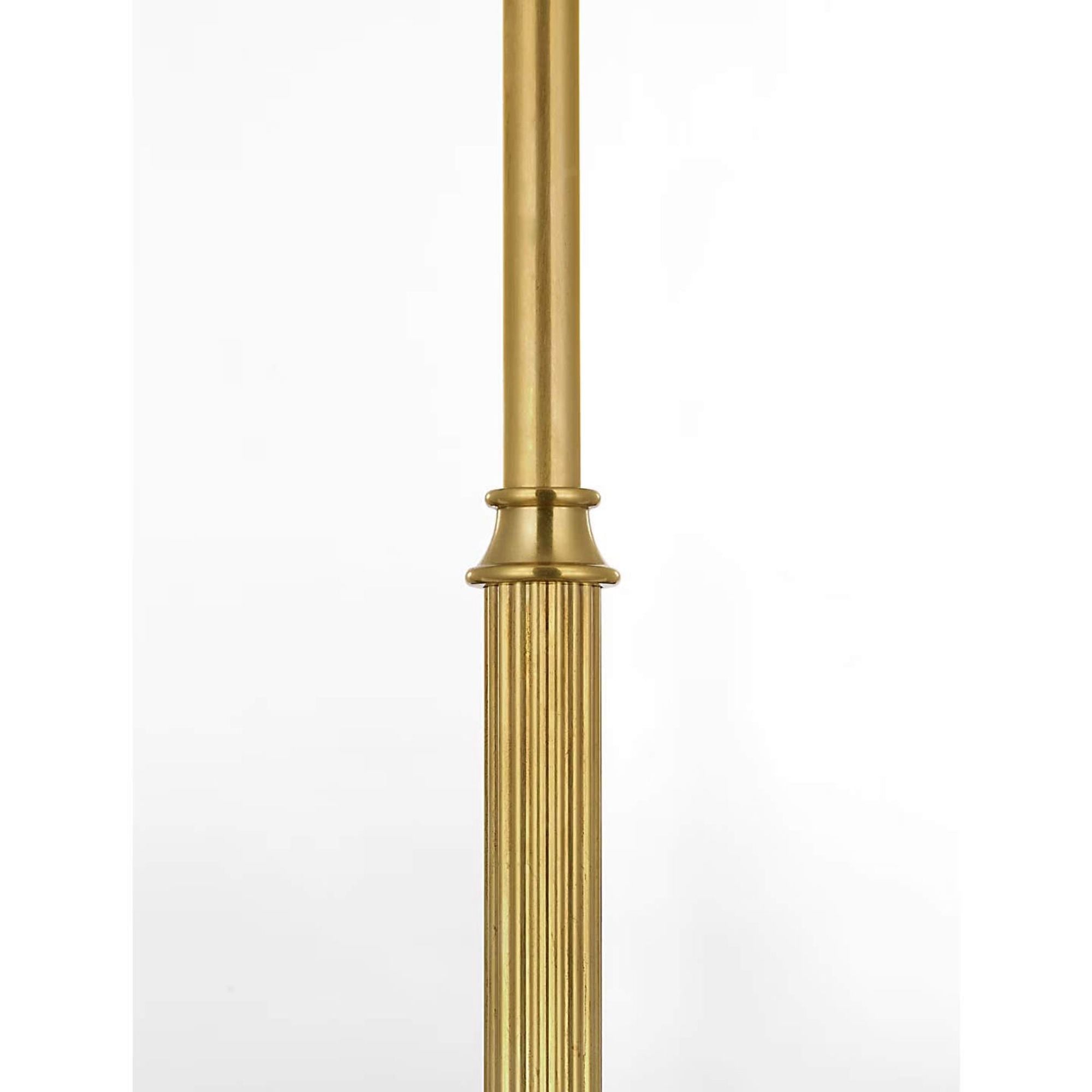 Amber Lewis Soren 53" Floor Lamp in Hand-Rubbed Antique Brass with Silk Pleated Shade W18" x H53.5"