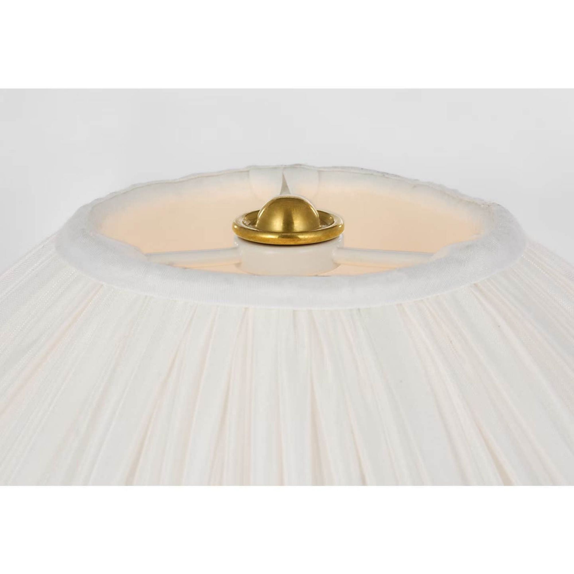 Amber Lewis Soren 53" Floor Lamp in Hand-Rubbed Antique Brass with Silk Pleated Shade W18" x H53.5"