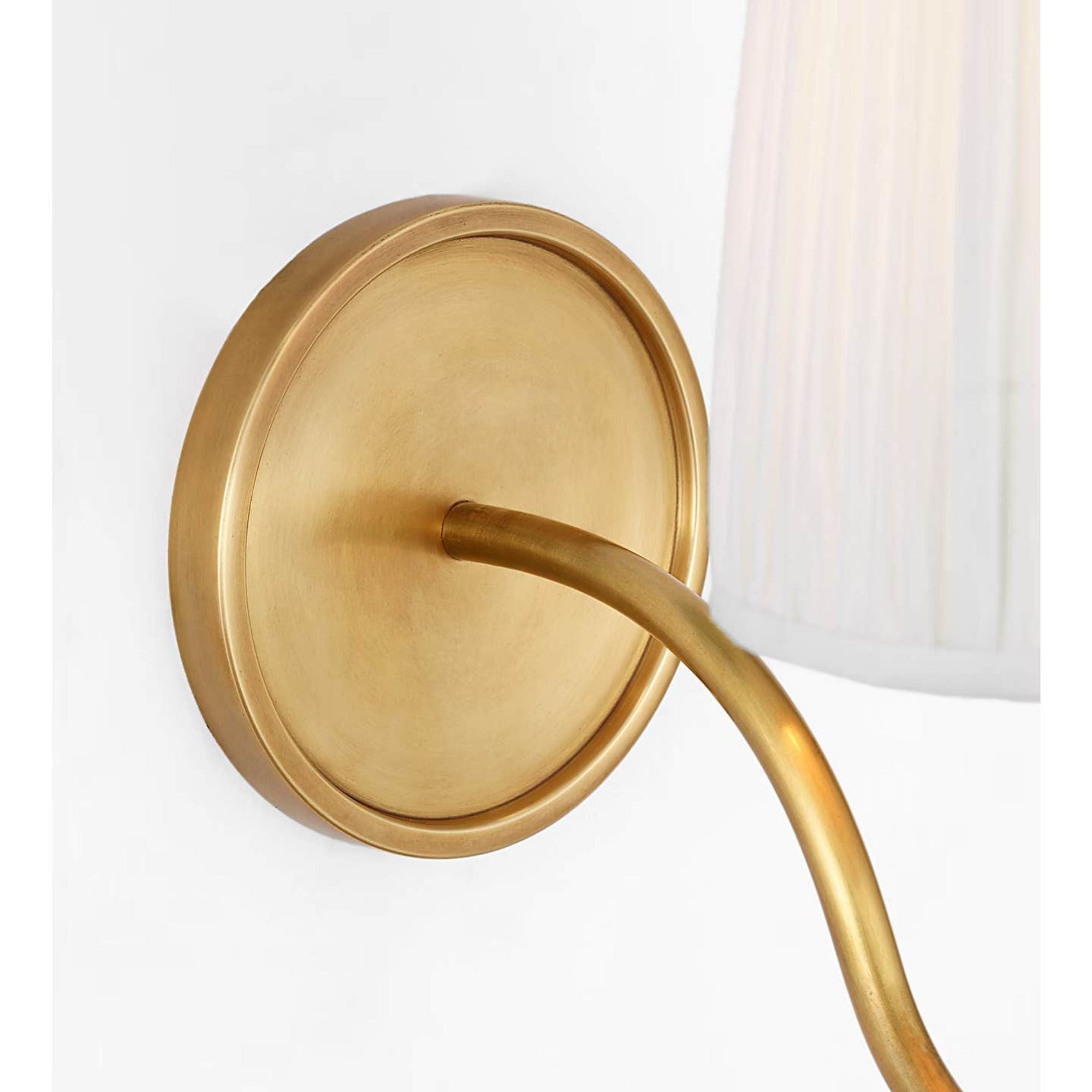 Amber Lewis Lyndsie Small Sconce in Hand-Rubbed Antique Brass with Silk Pleated Shade W6" x H10.75" x E10"