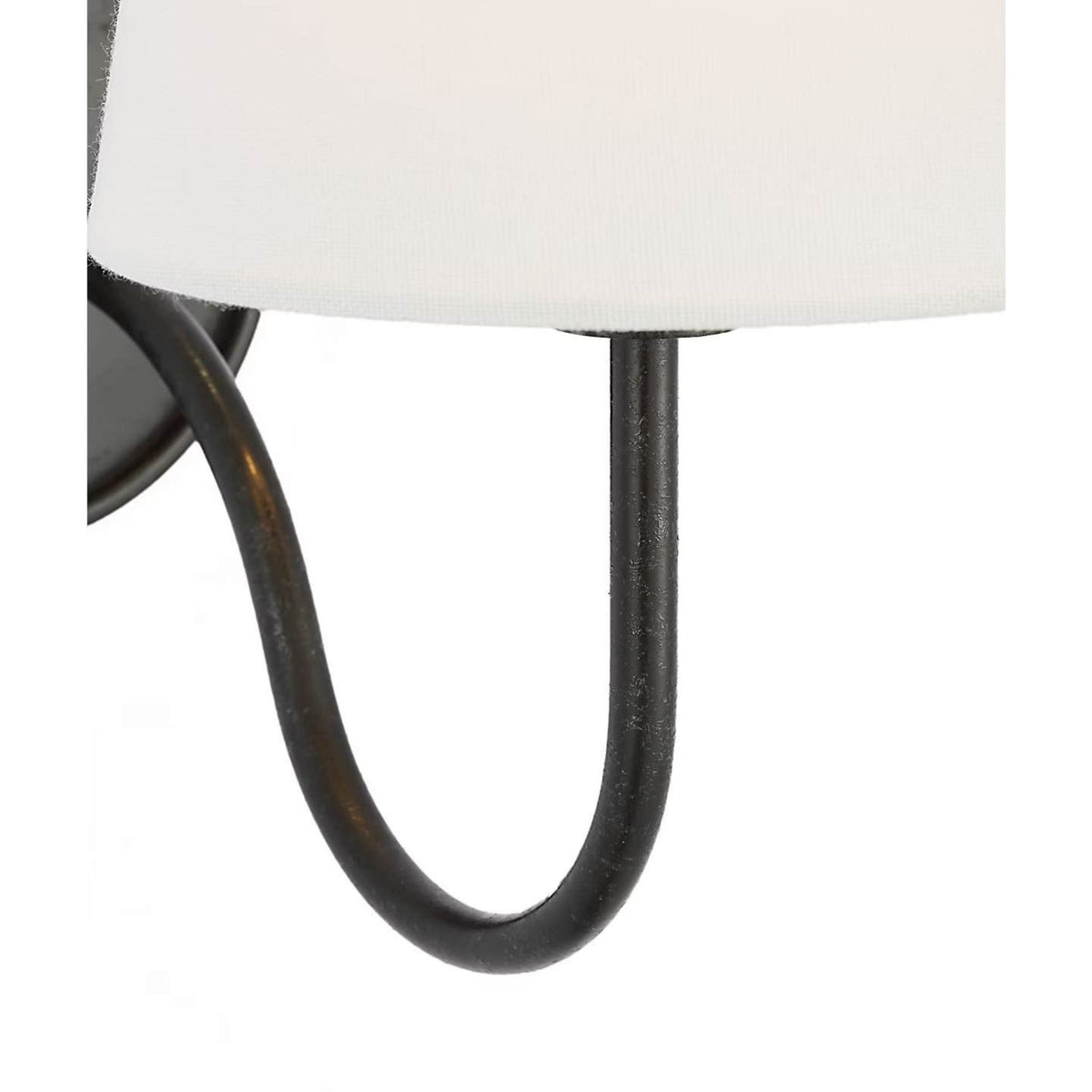 Amber Lewis Lyndsie Small Cordless Sconce in Aged Iron with Linen Shade W6" x H10.75" x E10"