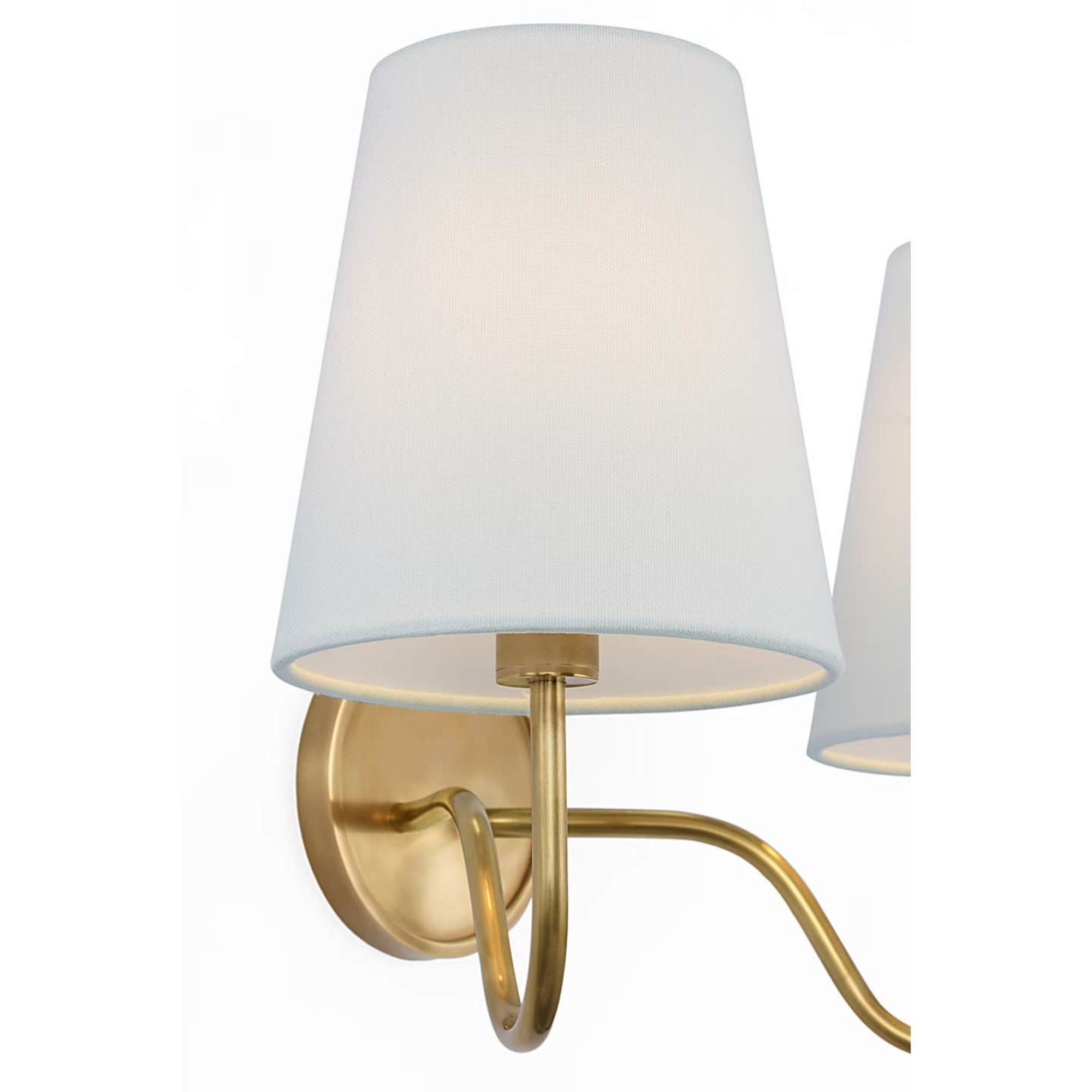 Amber Lewis Lyndsie 11" Double Sconce in Hand-Rubbed Antique Brass with Linen Shades W16" x H10.75" x E9.5"
