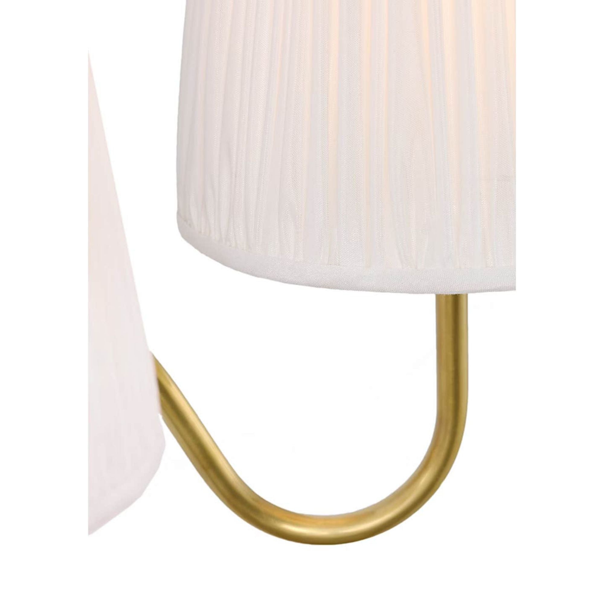 Amber Lewis Lyndsie 11" Double Sconce in Hand-Rubbed Antique Brass with Silk Pleated Shades W16" x H10.75" x E9.5"