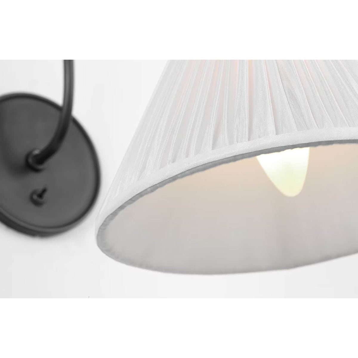 Amber Lewis Malia 14" Arched Wall Light in Bronze with Silk Pleated Shade W8" x H13.75" x E14"