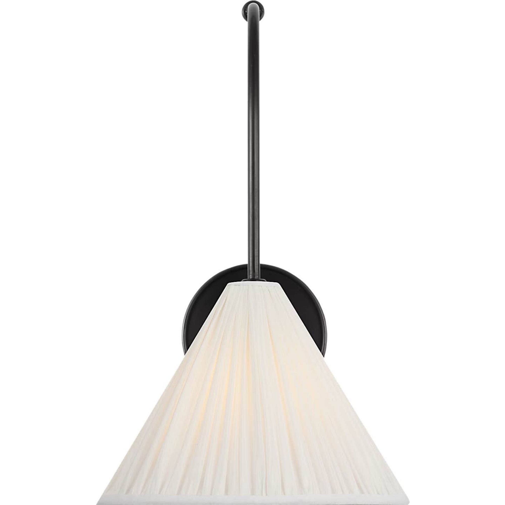 Amber Lewis Malia 14" Arched Wall Light in Bronze with Silk Pleated Shade W8" x H13.75" x E14"