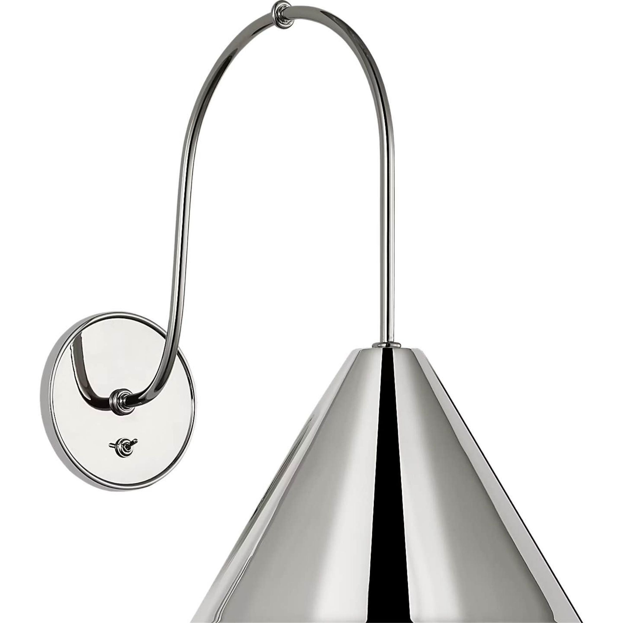 Amber Lewis Malia 14" Arched Wall Light in Polished Nickel with Polished Nickel Shade W8" x H13.75" x E14"