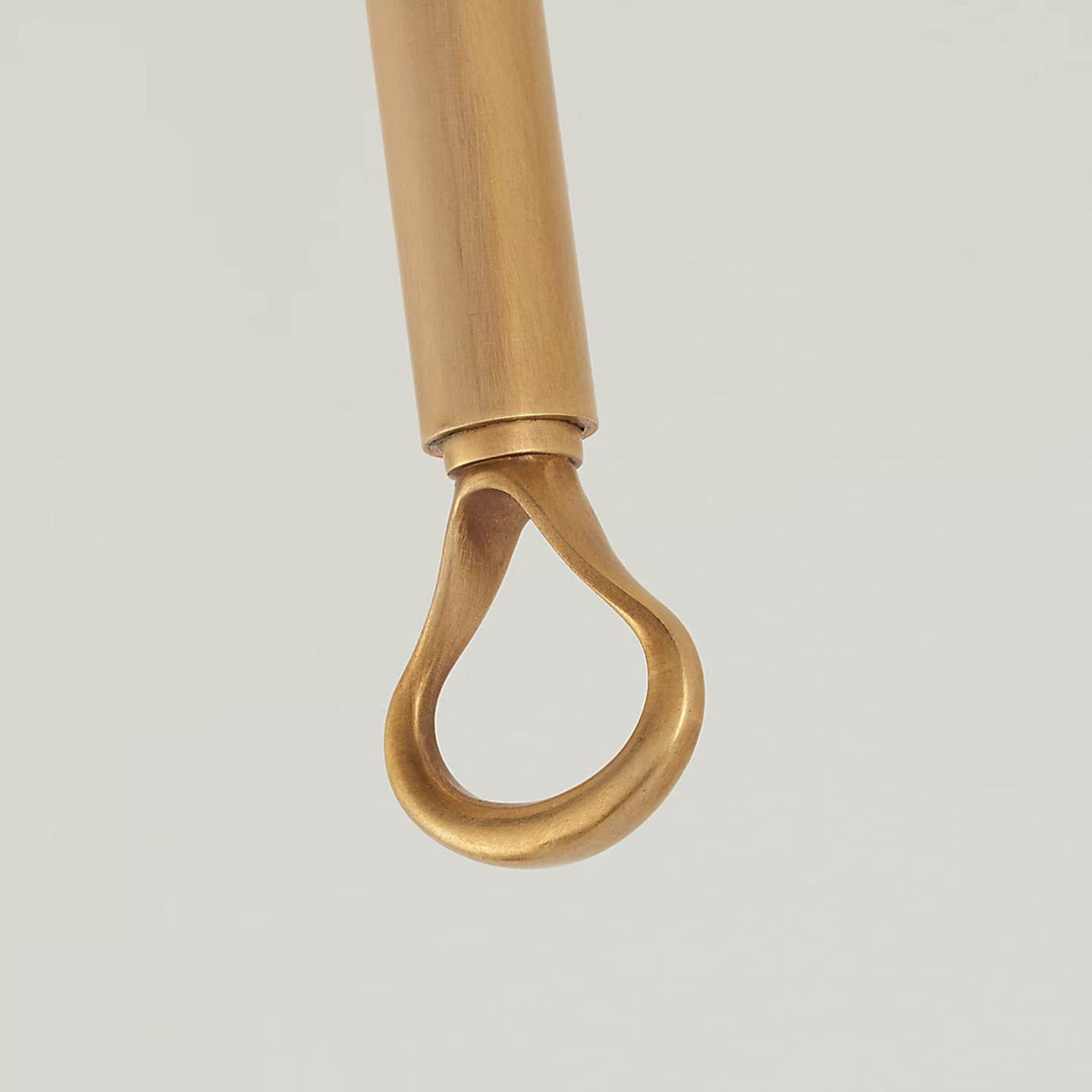 Amber Lewis Griffin Tail Sconce in Hand-Rubbed Antique Brass and Saddle Leather with Linen Shade W6.5" x H21" x E6.5"
