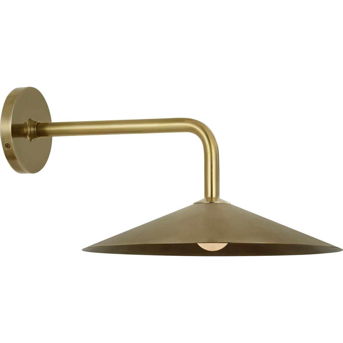 Amber Lewis Ponce 9" Sconce in Hand-Rubbed Antique Brass with Hand-Rubbed Antique Brass Shade W13" x H8.5" x E17"