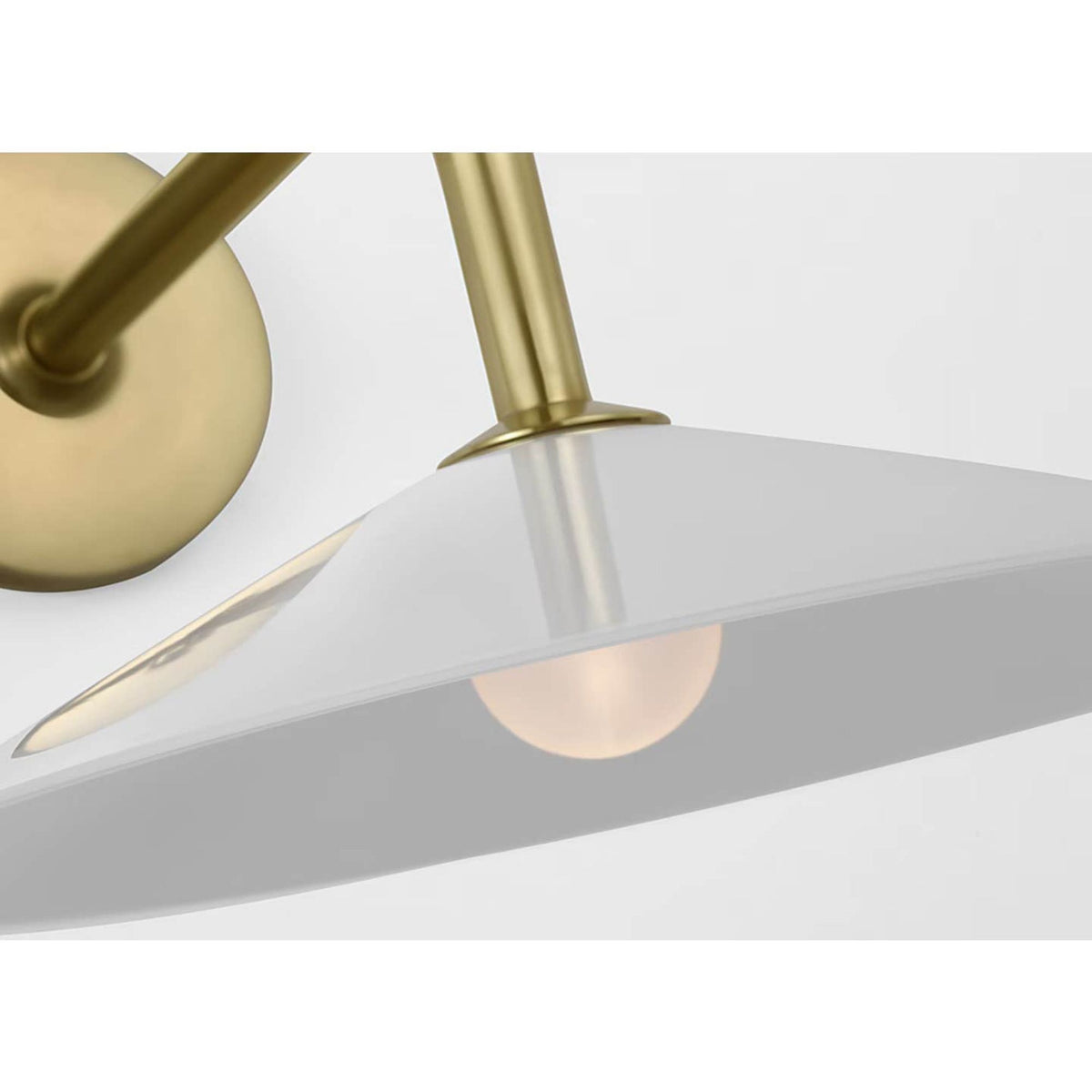 Amber Lewis Ponce 9" Sconce in Hand-Rubbed Antique Brass with Milk White Glass Shade W13" x H8.5" x E17"