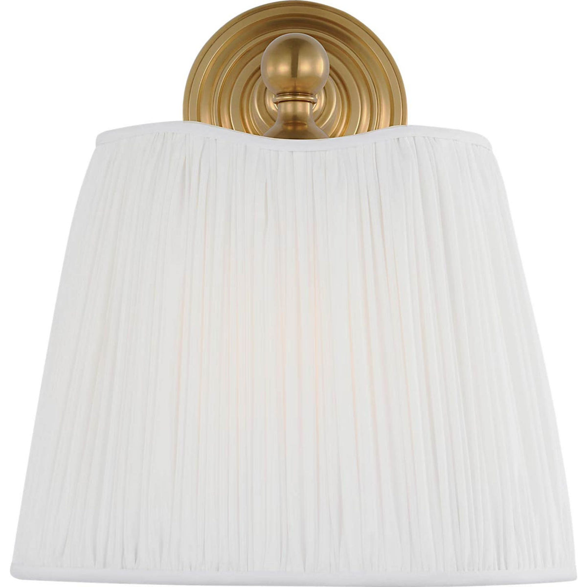 Amber Lewis Matos 11" Sconce in Hand-Rubbed Antique Brass with Silk Pleat Shade W10" x H11.25" x E8.75"