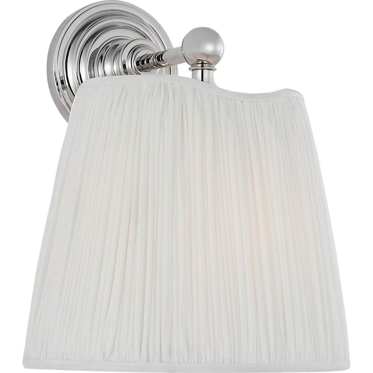 Amber Lewis Matos 11" Sconce in Polished Nickel with Silk Pleat Shade W10" x H11.25" x E8.75"