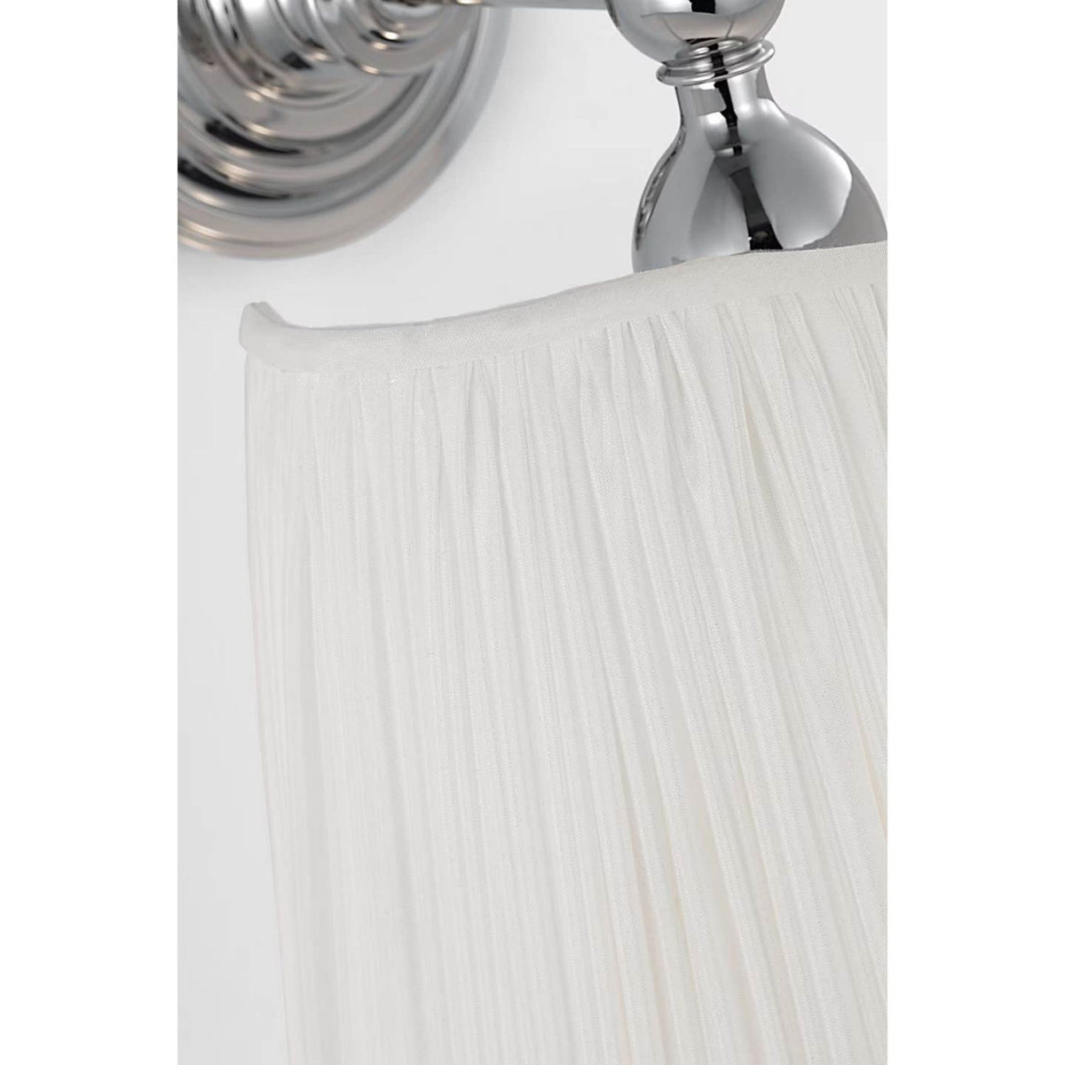 Amber Lewis Matos 11" Sconce in Polished Nickel with Silk Pleat Shade W10" x H11.25" x E8.75"