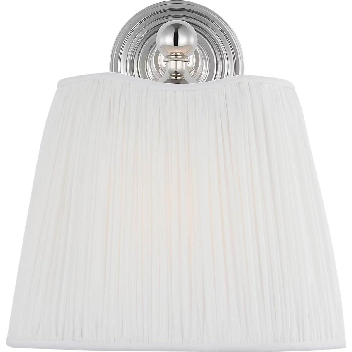 Amber Lewis Matos 11" Sconce in Polished Nickel with Silk Pleat Shade W10" x H11.25" x E8.75"