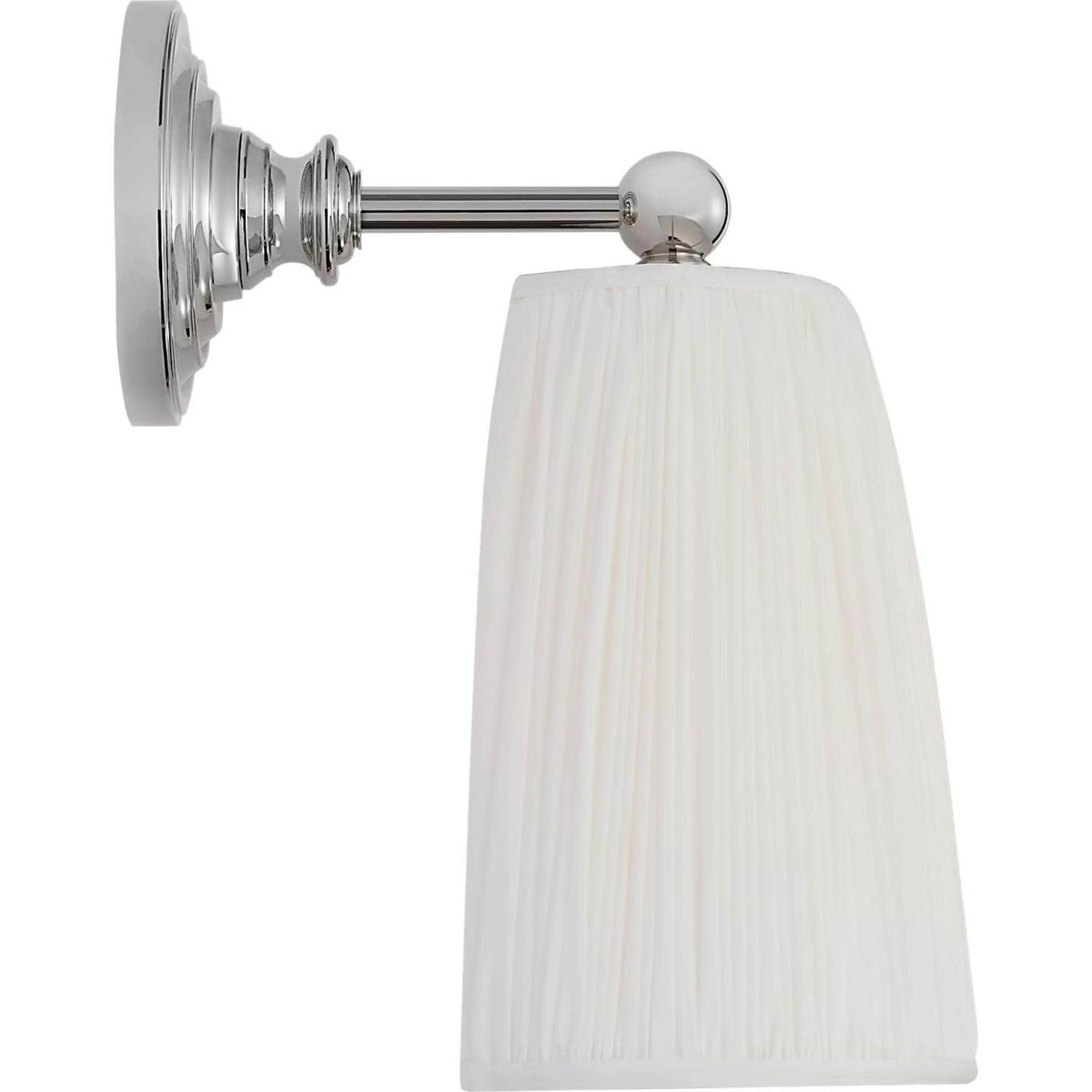 Amber Lewis Matos 11" Sconce in Polished Nickel with Silk Pleat Shade W10" x H11.25" x E8.75"