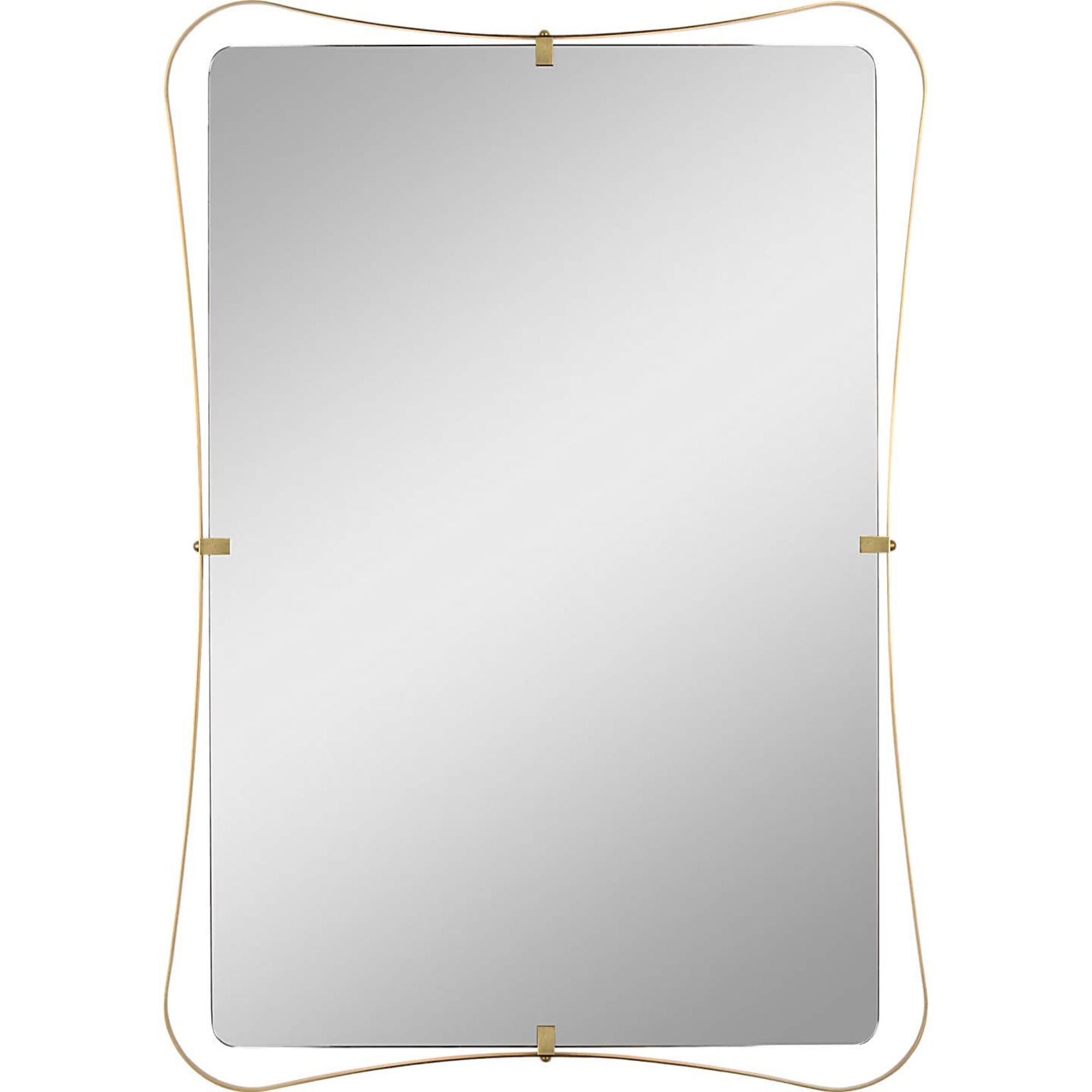 Amber Lewis Barnes 27" Backlit Mirror in Hand-Rubbed Antique Brass W27.25" x H39.25" x E1.5"
