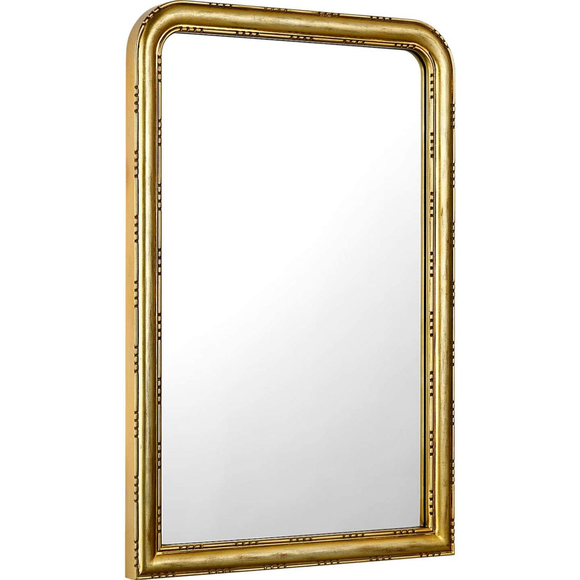 Amber Lewis Matias 24" Carved Wood Backlit Mirror in Giltwood W24" x H36" x E2.25"