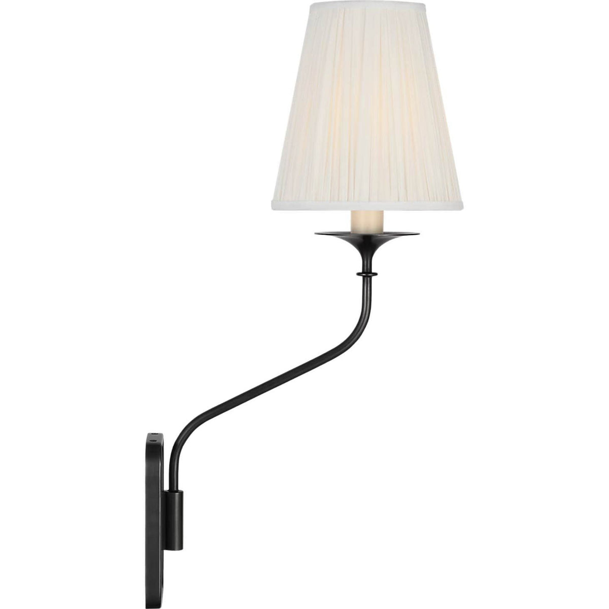 Amber Lewis Knox 19" Single Sconce in Bronze with Silk Pleated W6" x H18.75" x E10"