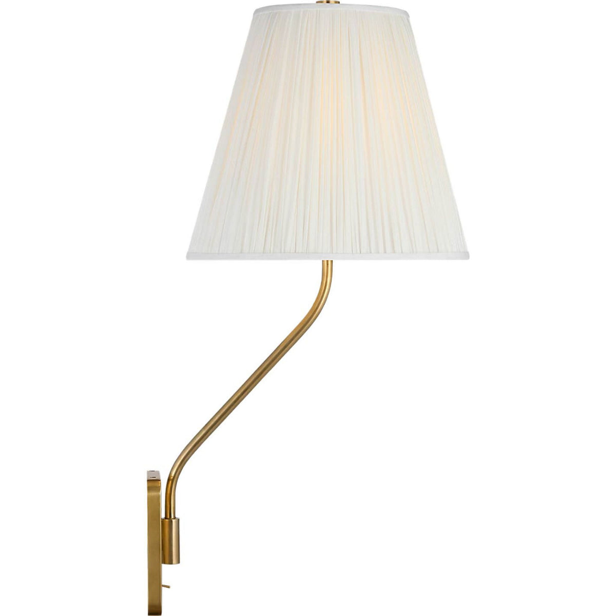 Amber Lewis Knox 26" Single Sconce in Hand-Rubbed Antique Brass with Silk Pleated Shade W12" x H25.75" x E14"