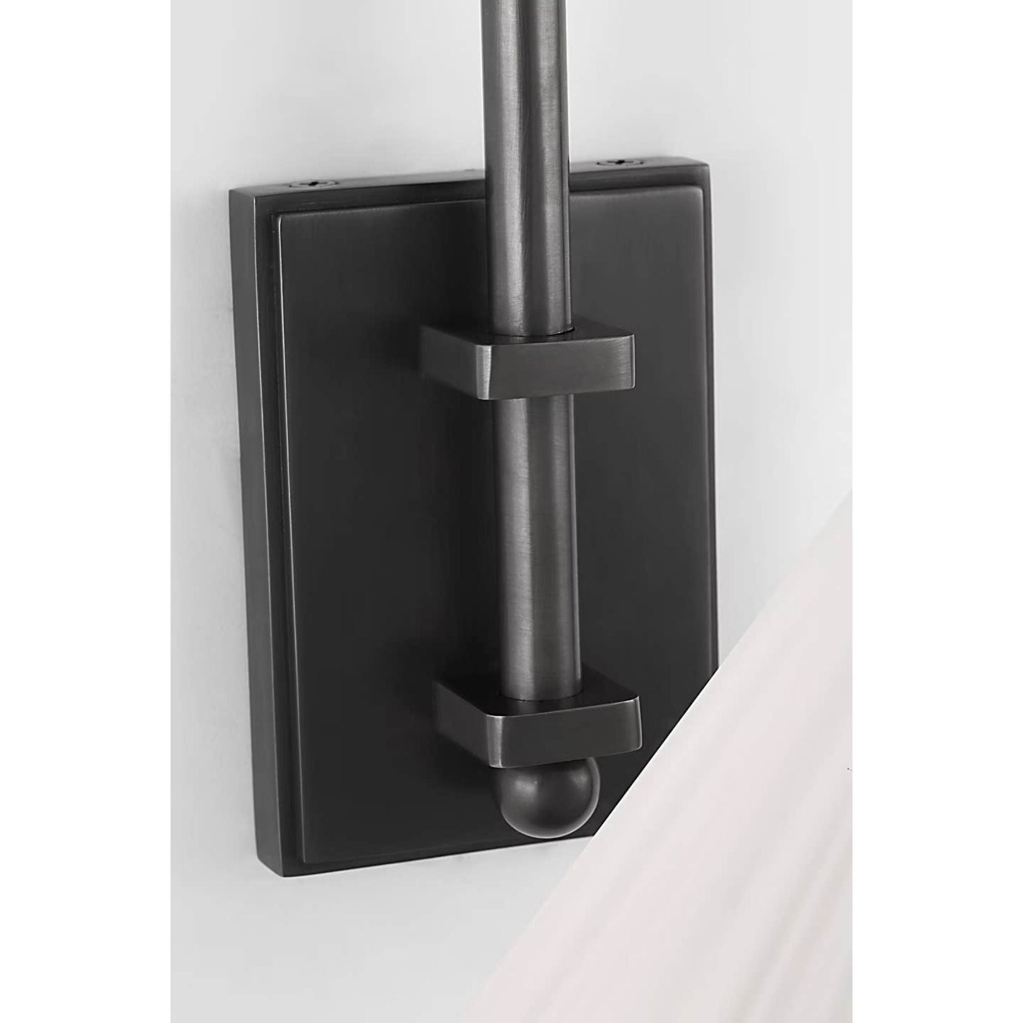 Amber Lewis Waylon 8" Articulating Sconce in Bronze with Silk Pleated Shade W10" x H8.75" x E13"