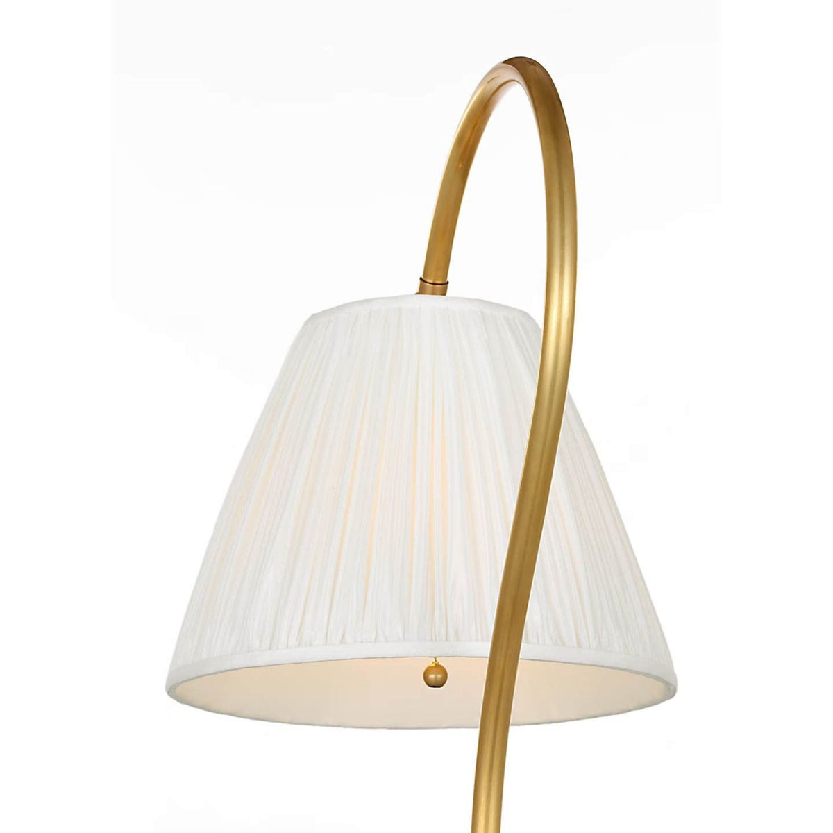 Amber Lewis Dume 24" Arched Table Lamp in Hand-Rubbed Antique Brass with Silk Pleated Shade W9.5" x H23.5" x E17.5"