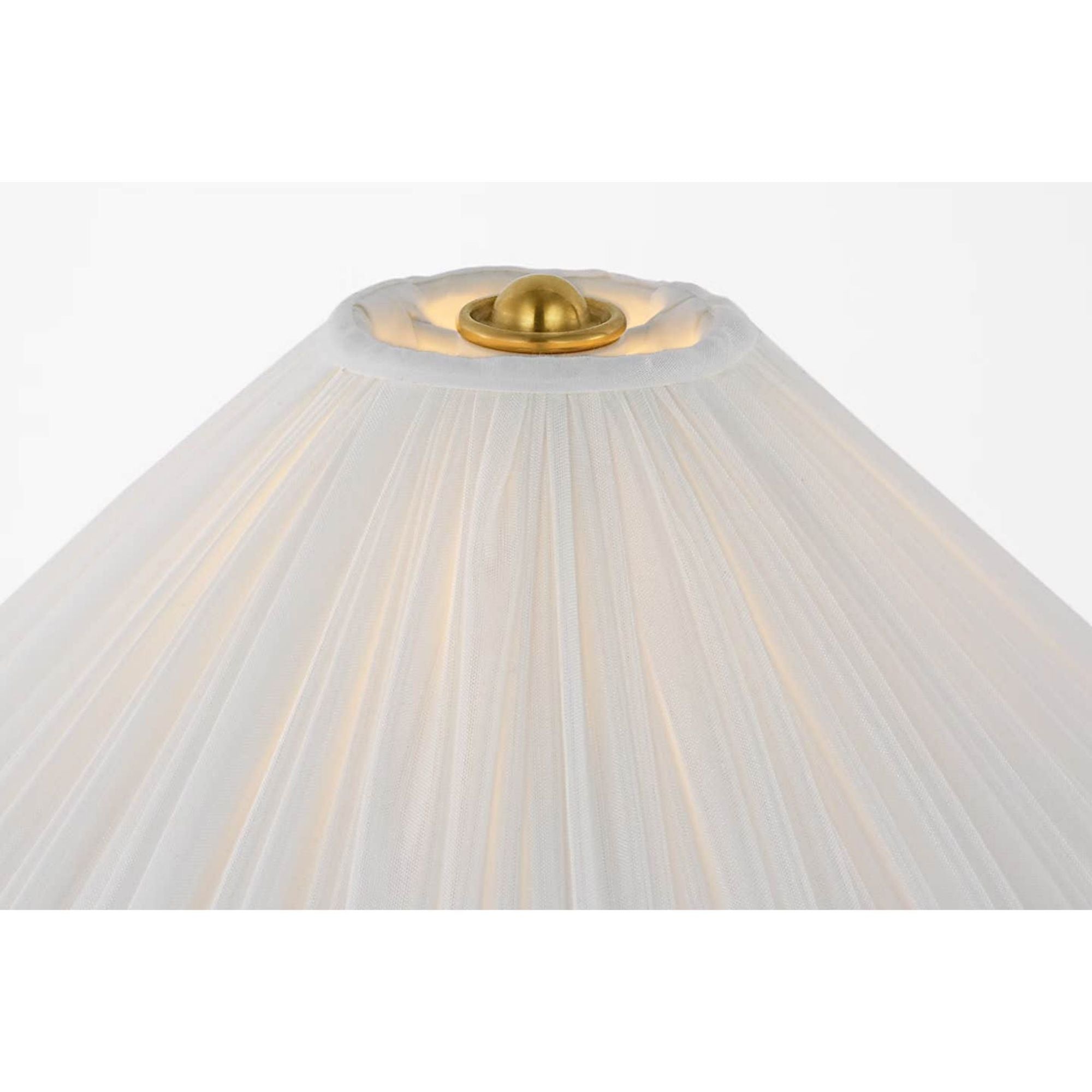Amber Lewis Soren 23" Table Lamp in Hand-Rubbed Antique Brass with Silk Pleated Shade W12" x H23.5"