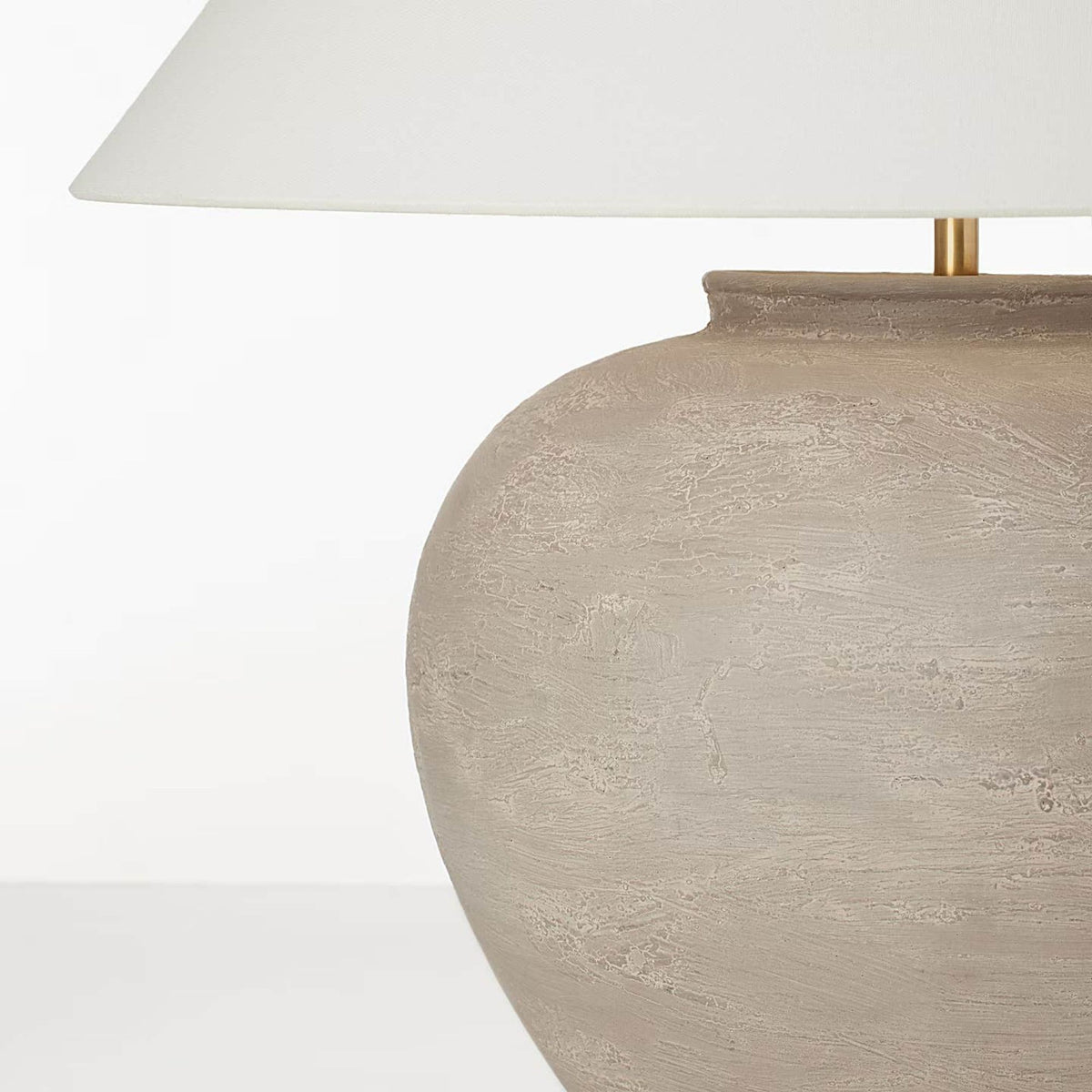 Amber Lewis Casey Medium Table Lamp in Silt Grey Ceramic with Linen Shade W24" x H24.5"