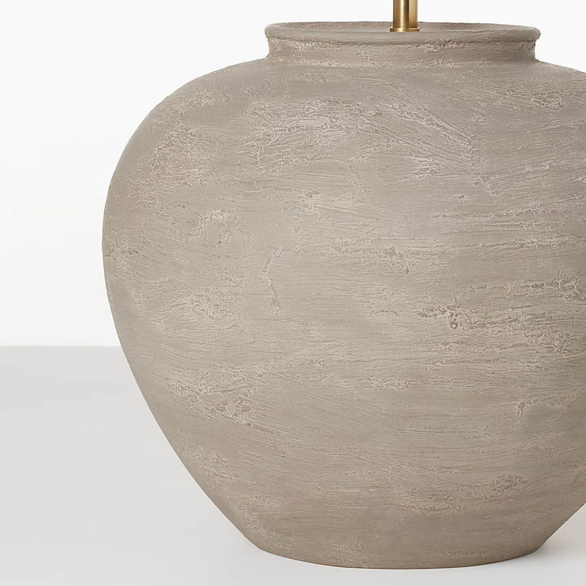 Amber Lewis Casey Medium Table Lamp in Silt Grey Ceramic with Linen Shade W24" x H24.5"