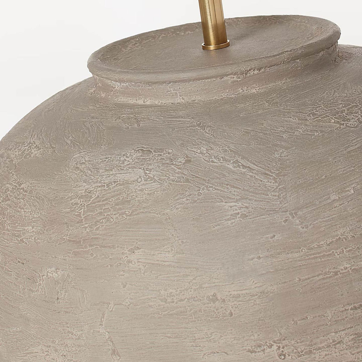 Amber Lewis Casey Medium Table Lamp in Silt Grey Ceramic with Linen Shade W24" x H24.5"